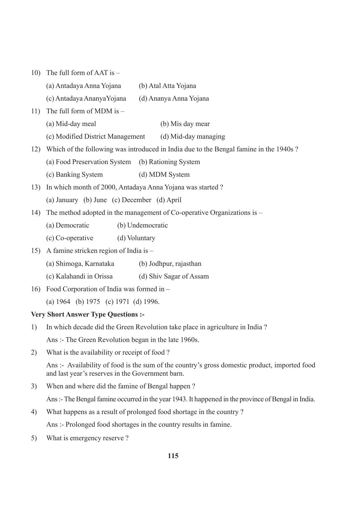 Tripura Board Class 9 Social Science English Version Workbooks - Page 115