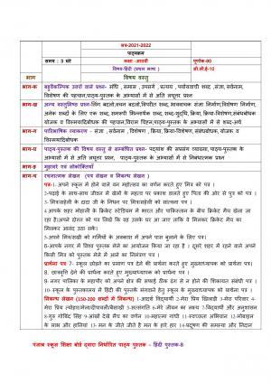 PSEB Class 8th Hindi First and Second Language Syllabus