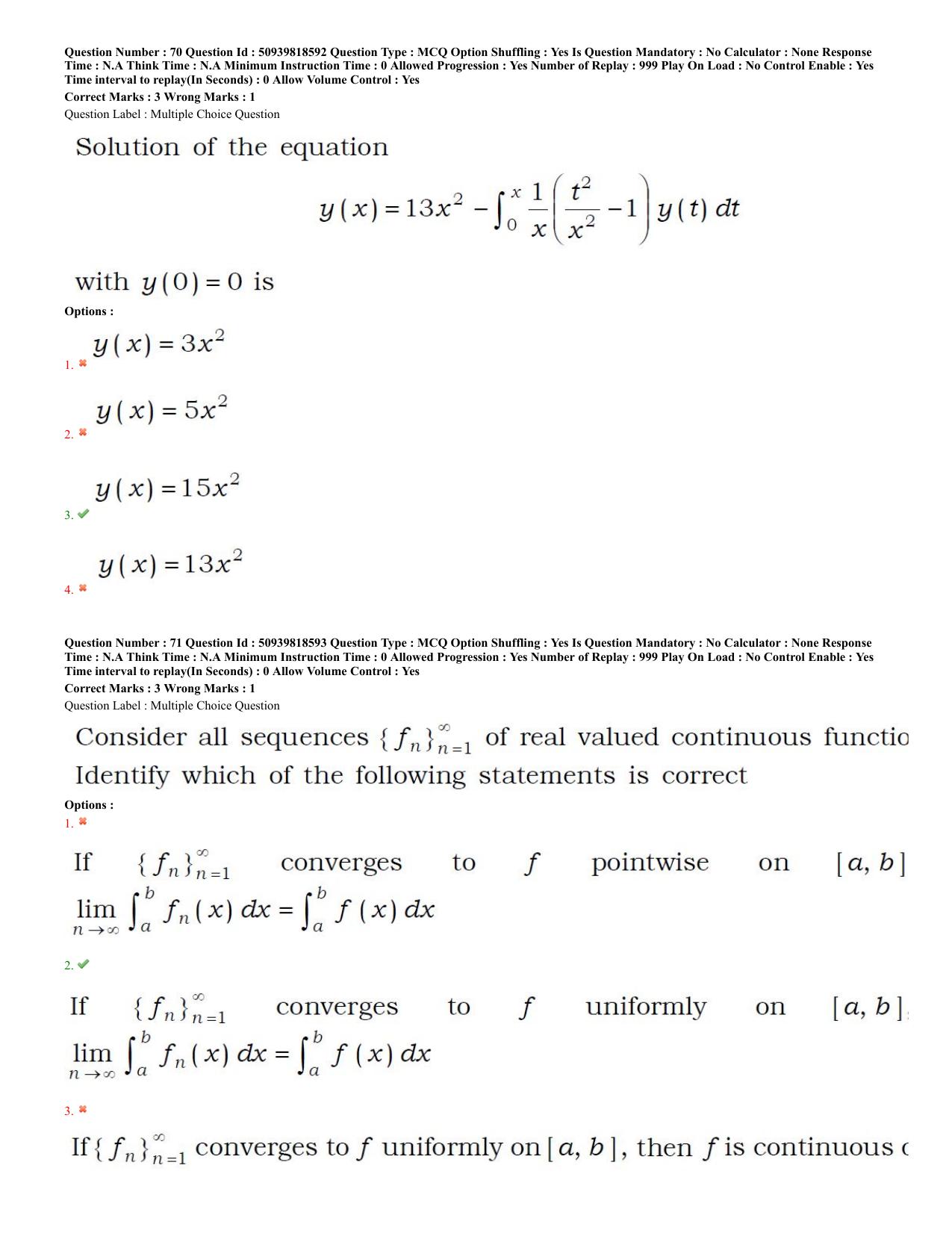 BHU RET Mathematics 2020 Question Paper - Page 33