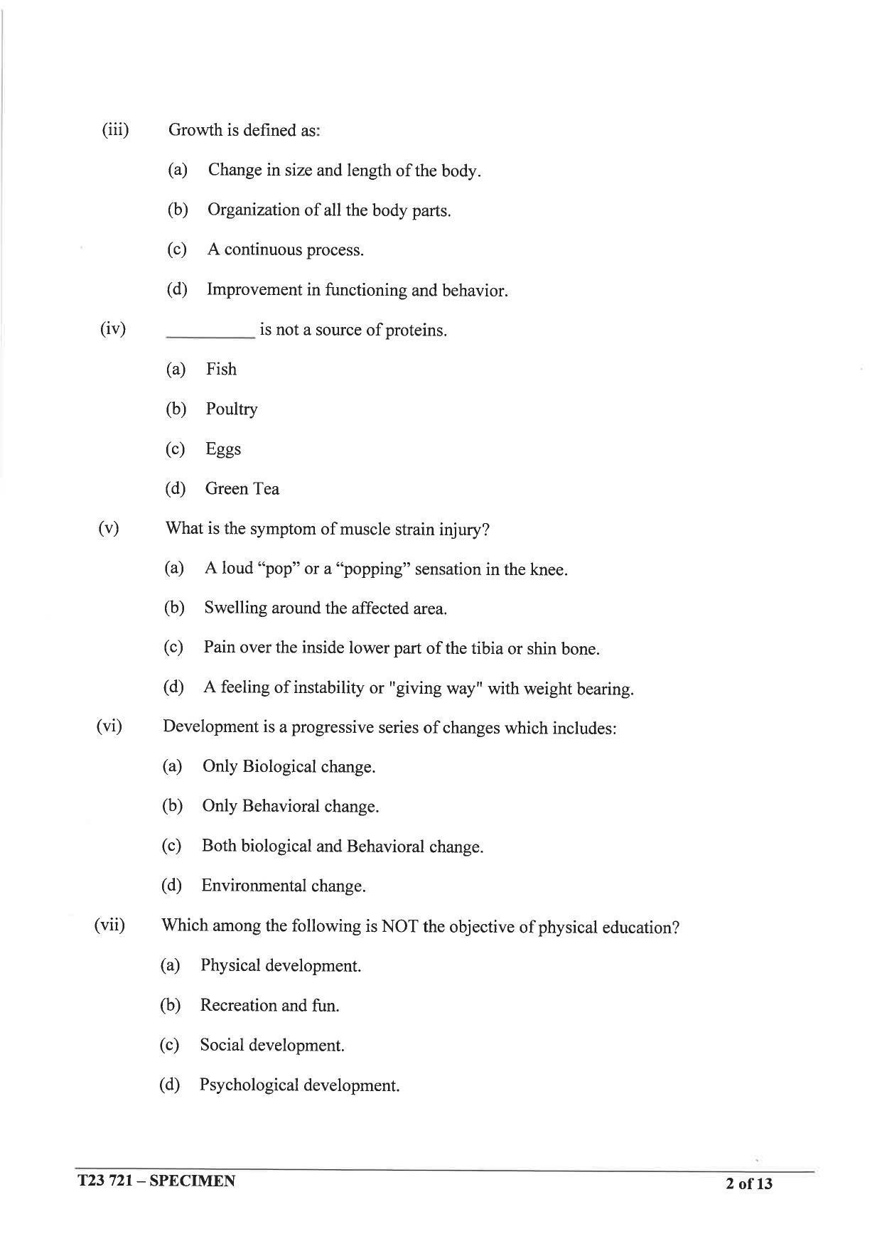 ICSE Class 10 Physical Education Sample Paper 2023 - Page 2