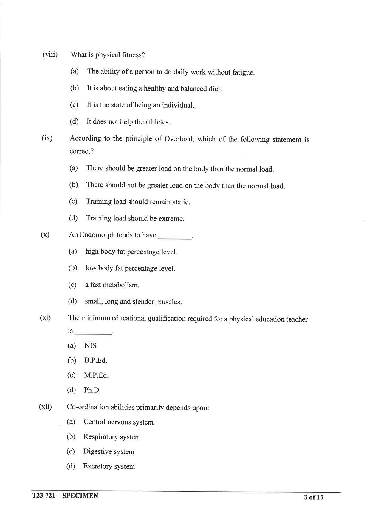 ICSE Class 10 Physical Education Sample Paper 2023 - Page 3