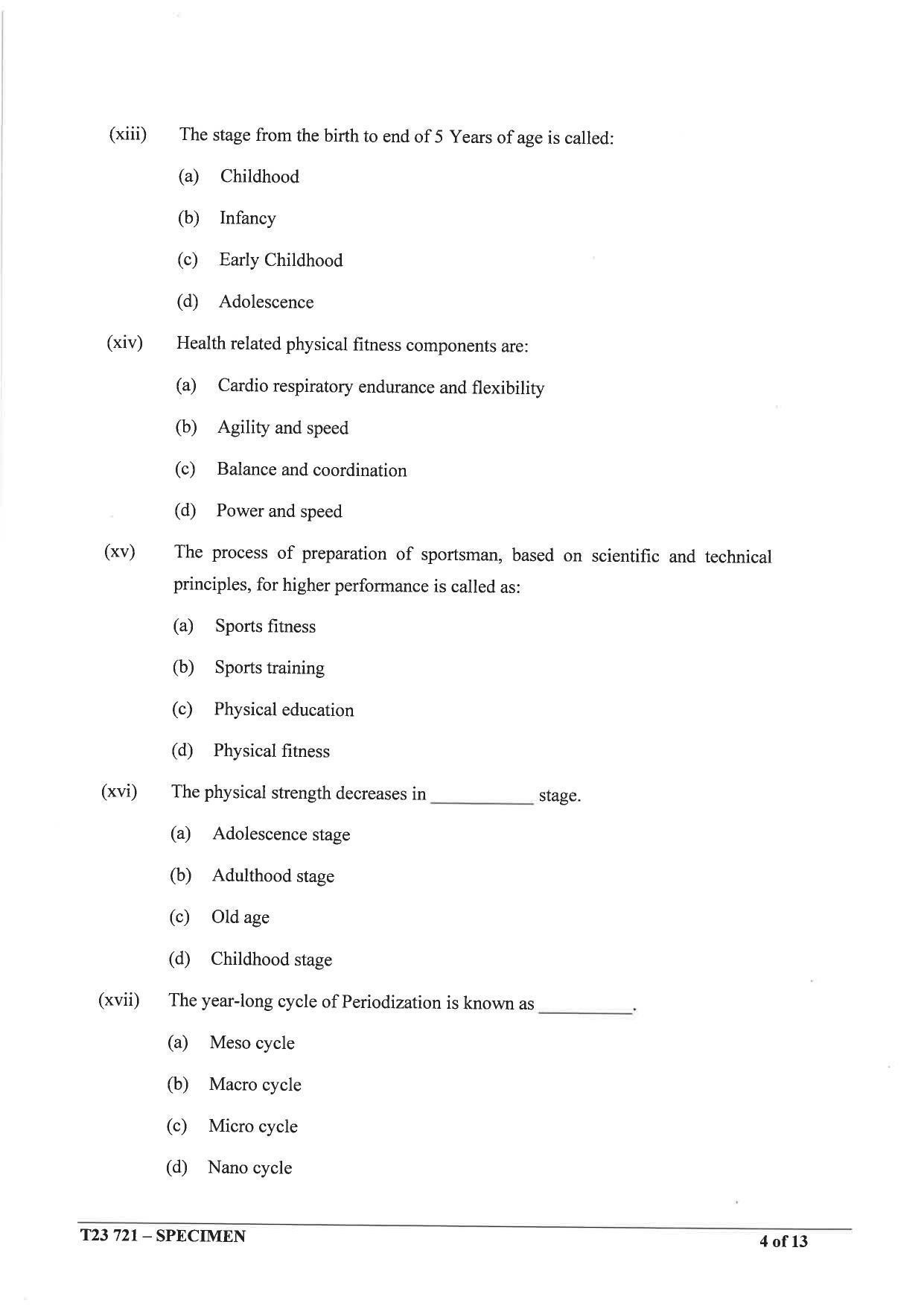 ICSE Class 10 Physical Education Sample Paper 2023 - Page 4