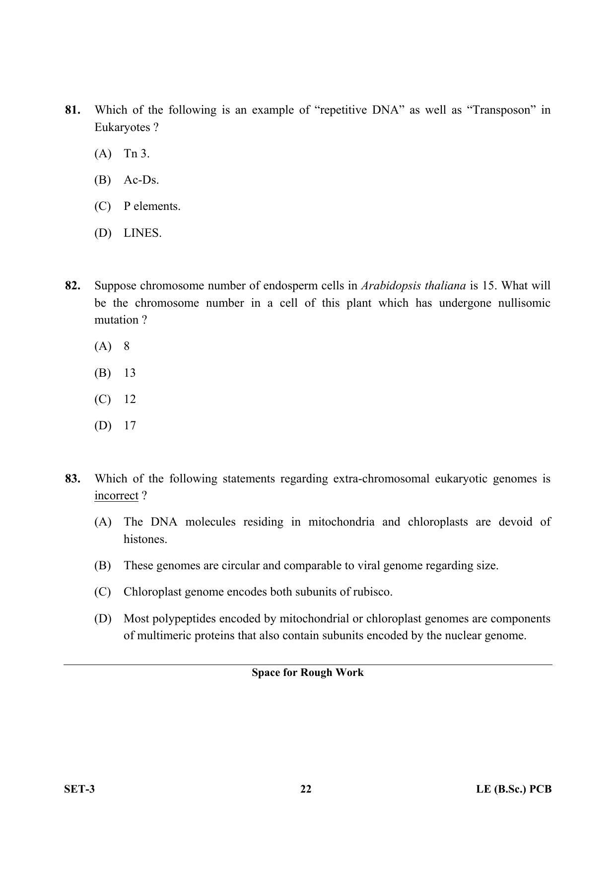 OJEE 2013 LE B.Sc PCB Set 3 Question Paper - Page 21