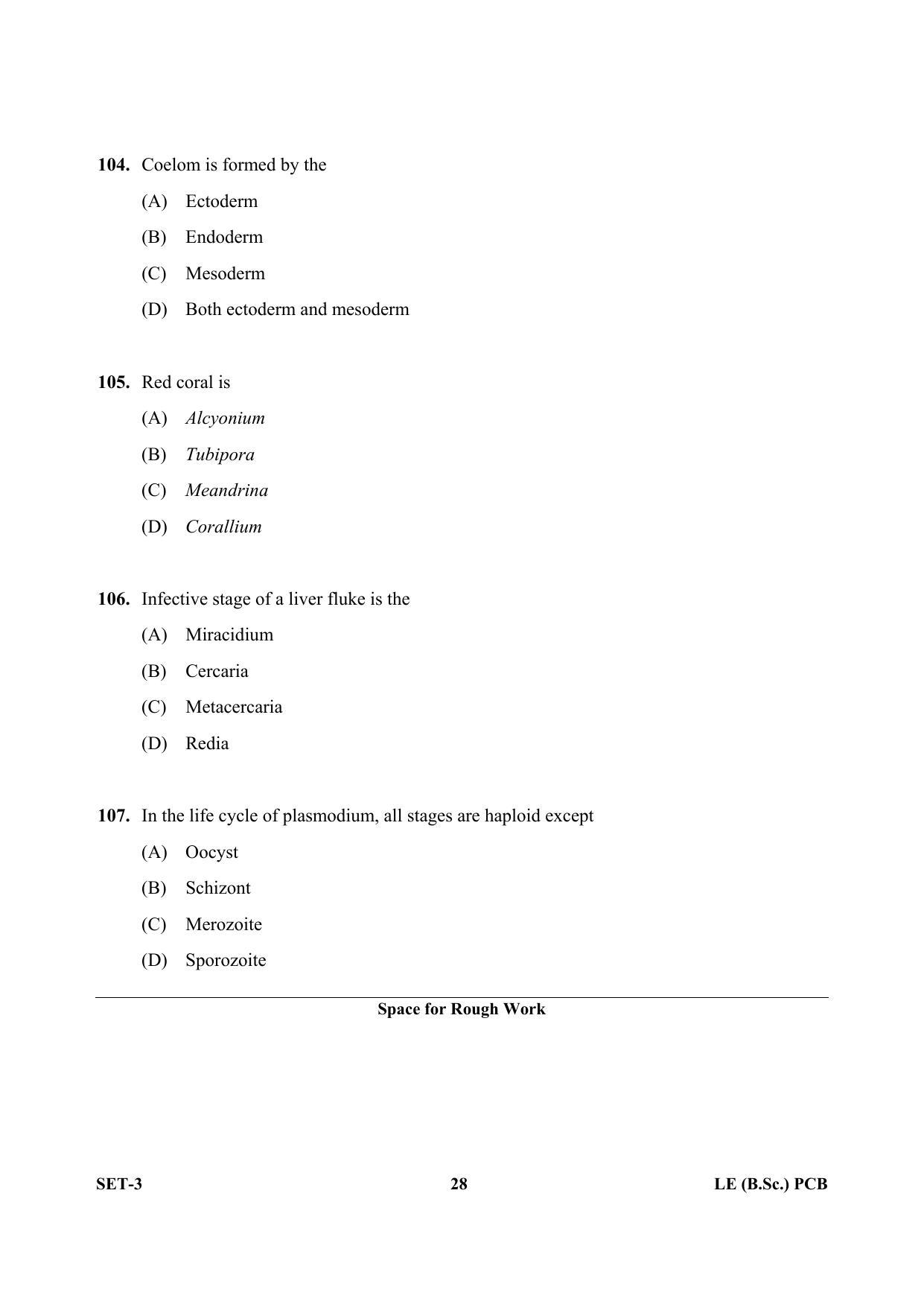 OJEE 2013 LE B.Sc PCB Set 3 Question Paper - Page 27