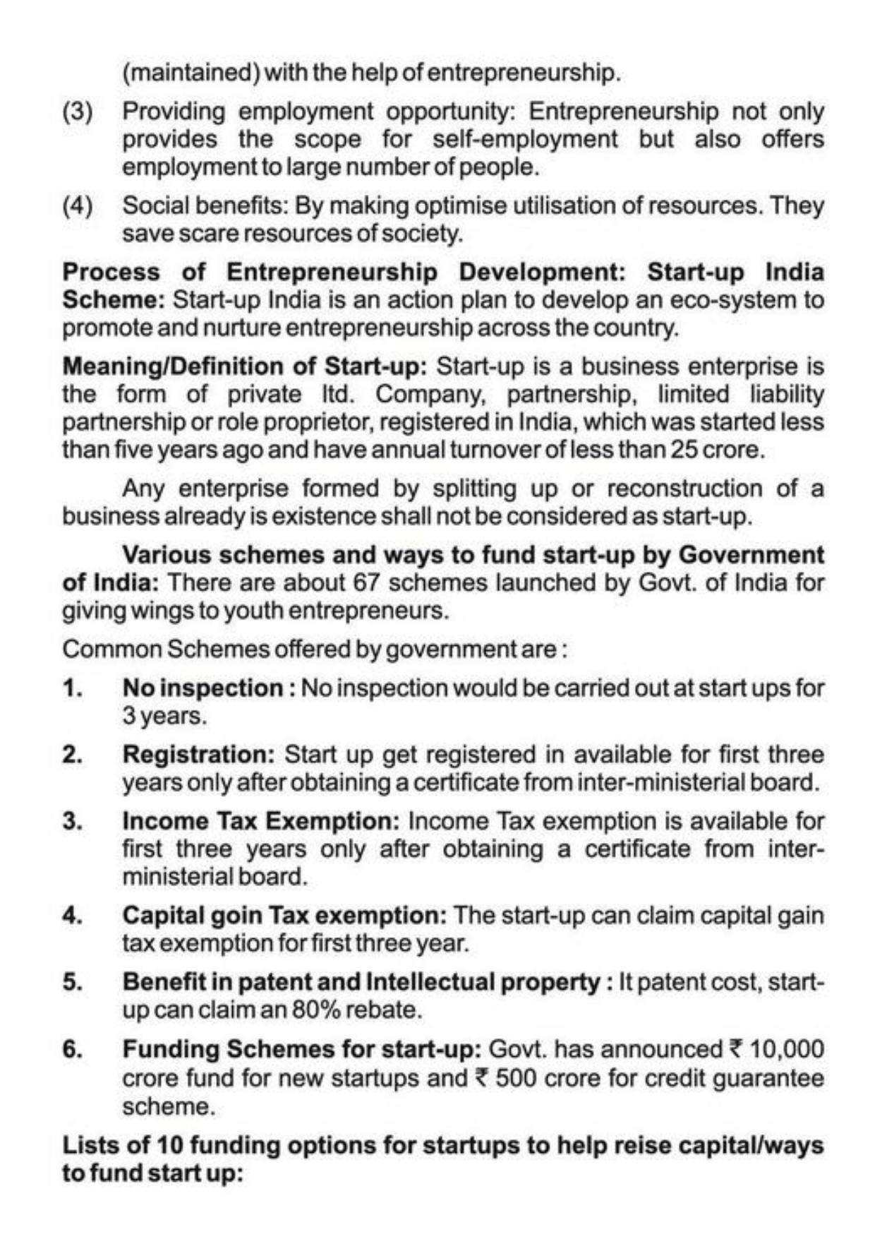 Class 11 Notes, Question & Practice Paper - Business Studies (Topic 8 : Small Business and Enterprises) - Page 3
