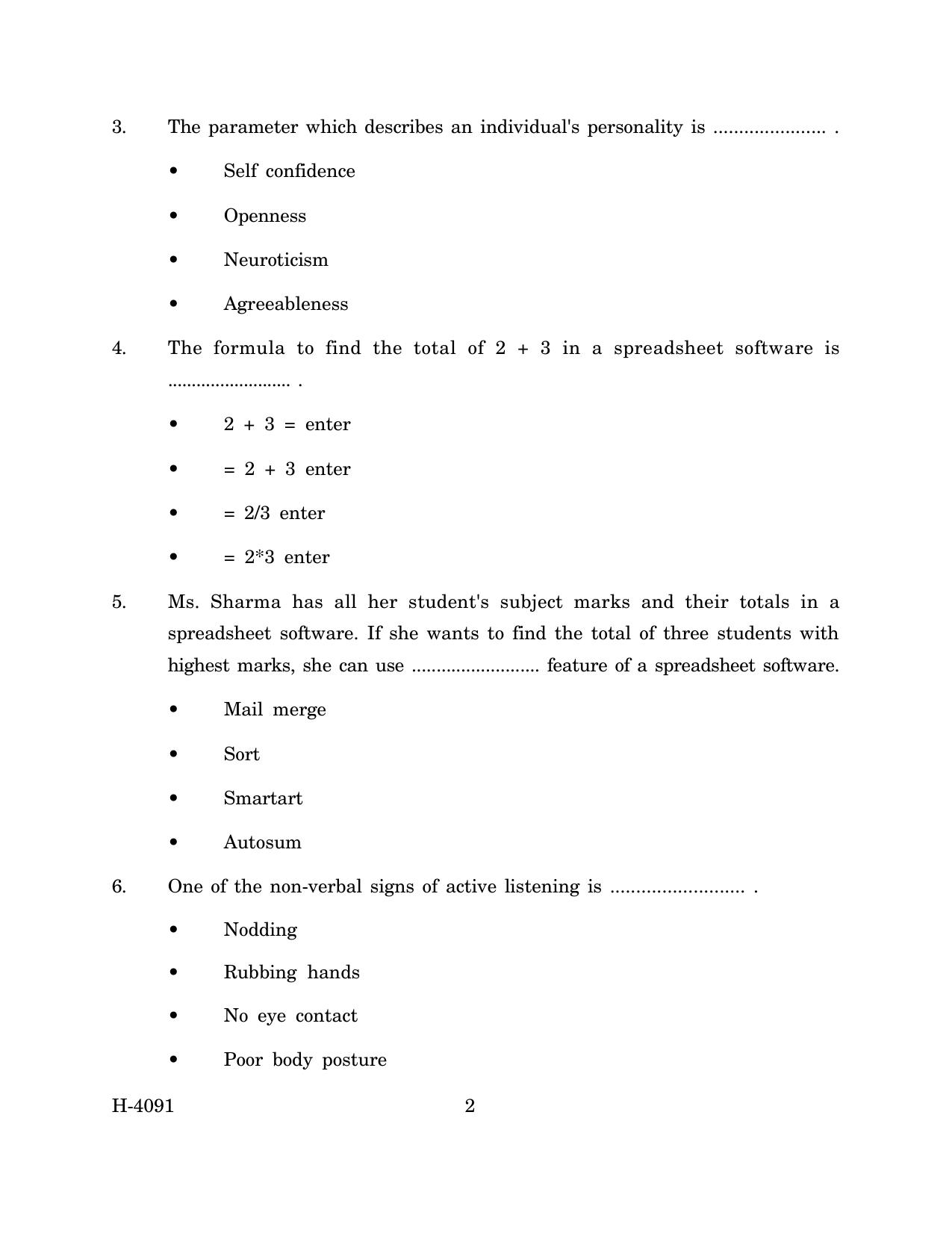 Goa Board Class 12 Electronics - Field Technician (March 2024) Question Paper - Page 2