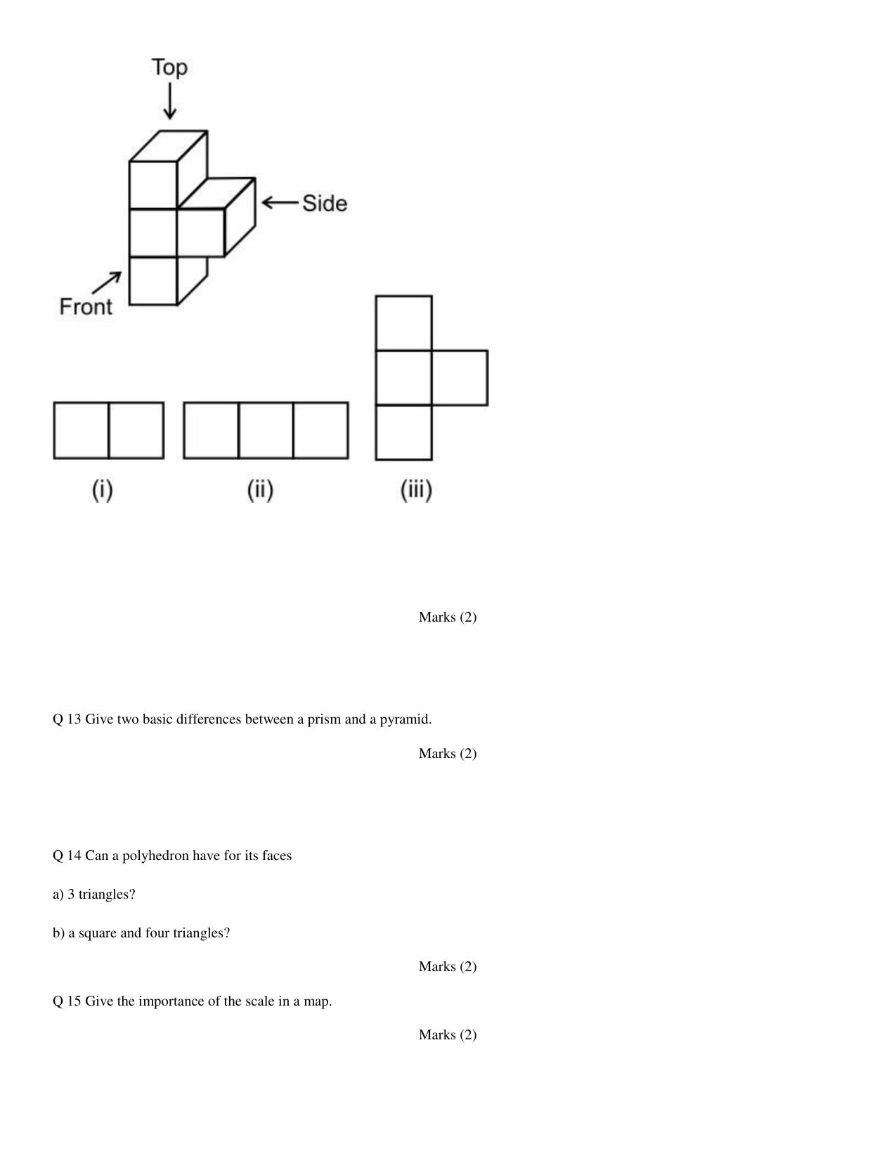 CBSE Worksheets for Class 8 Mathematics Visualizing Solid Shapes Assignment - Page 3