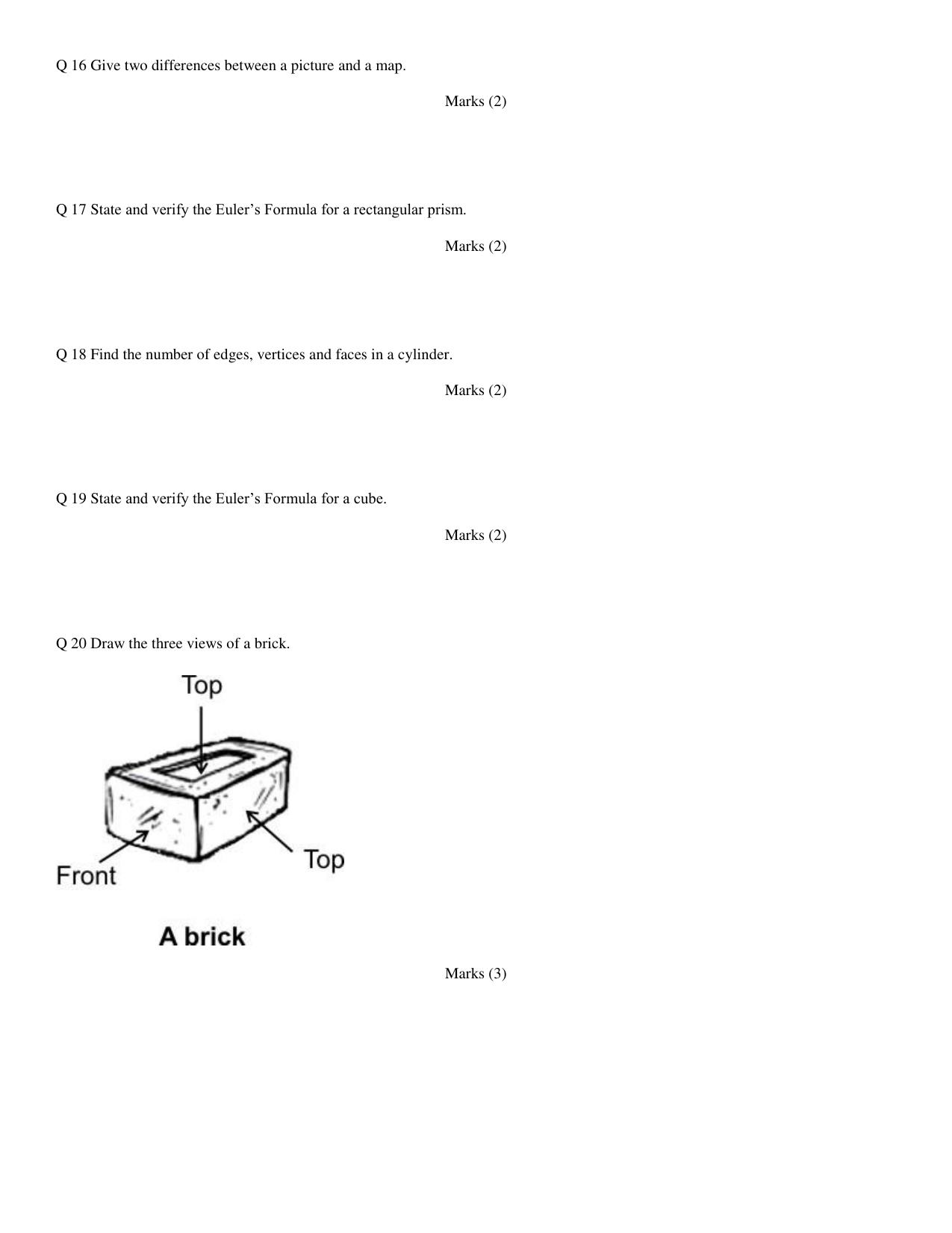 CBSE Worksheets for Class 8 Mathematics Visualizing Solid Shapes Assignment - Page 4