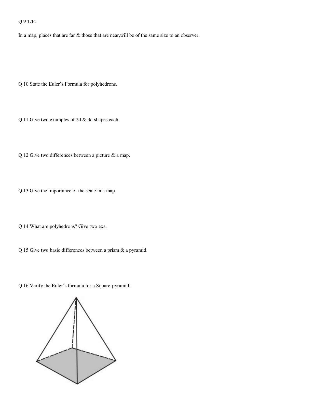 CBSE Worksheets for Class 8 Mathematics Visualizing Solid Shapes Assignment - Page 8