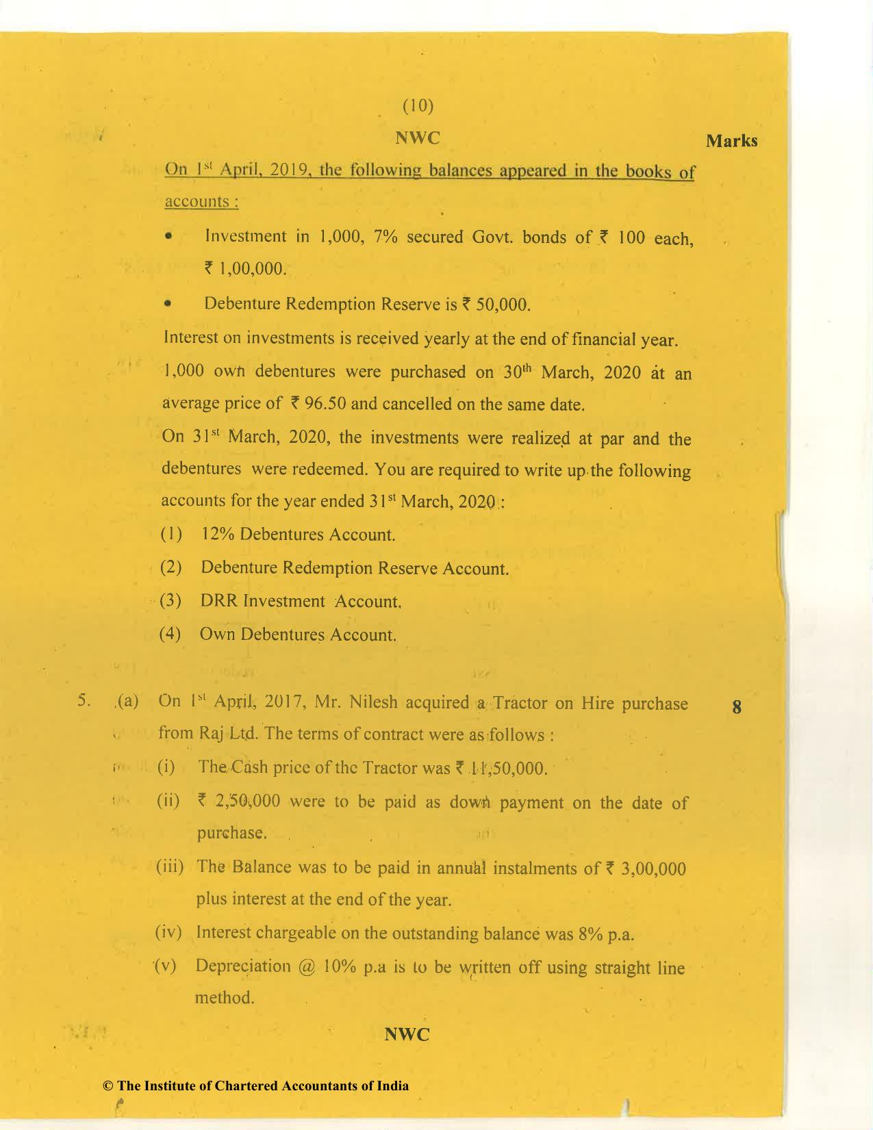 CA Inter Nov 2020 Question Paper - Paper 1 – Accounting - Page 10