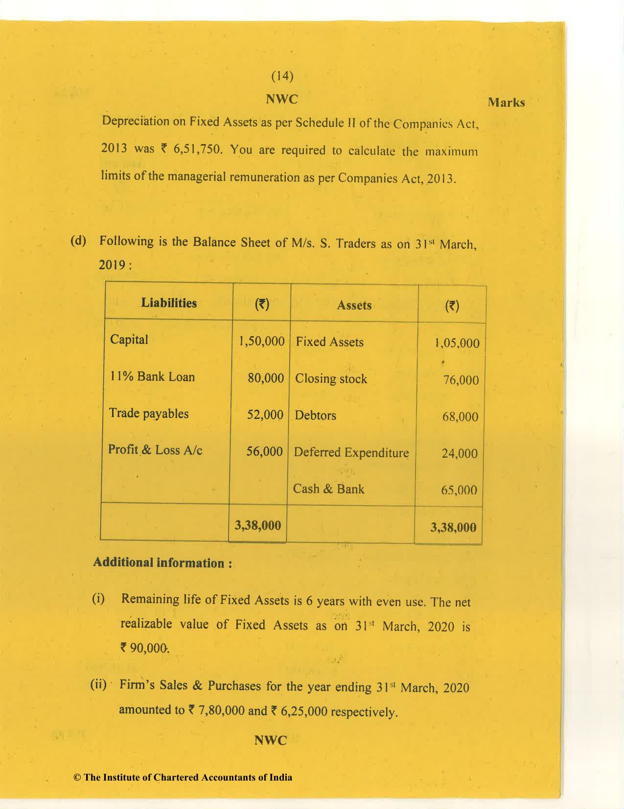 CA Inter Nov 2020 Question Paper - Paper 1 – Accounting - Page 14