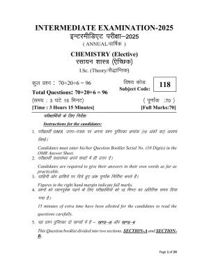 Bihar Board (BSEB) Class XII: 118- CHEMISTRY 2025 Model Question Paper
