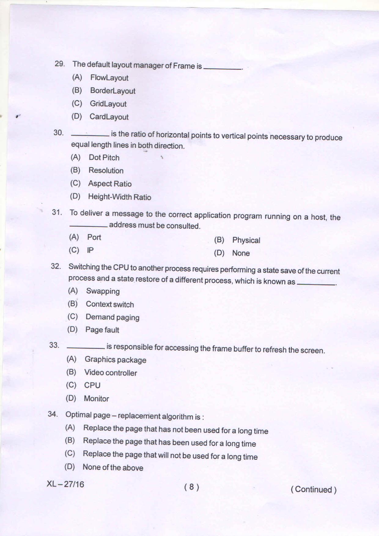 Odisha CPET COMPUTER-SCIENCE 2020 Question Paper - Page 9