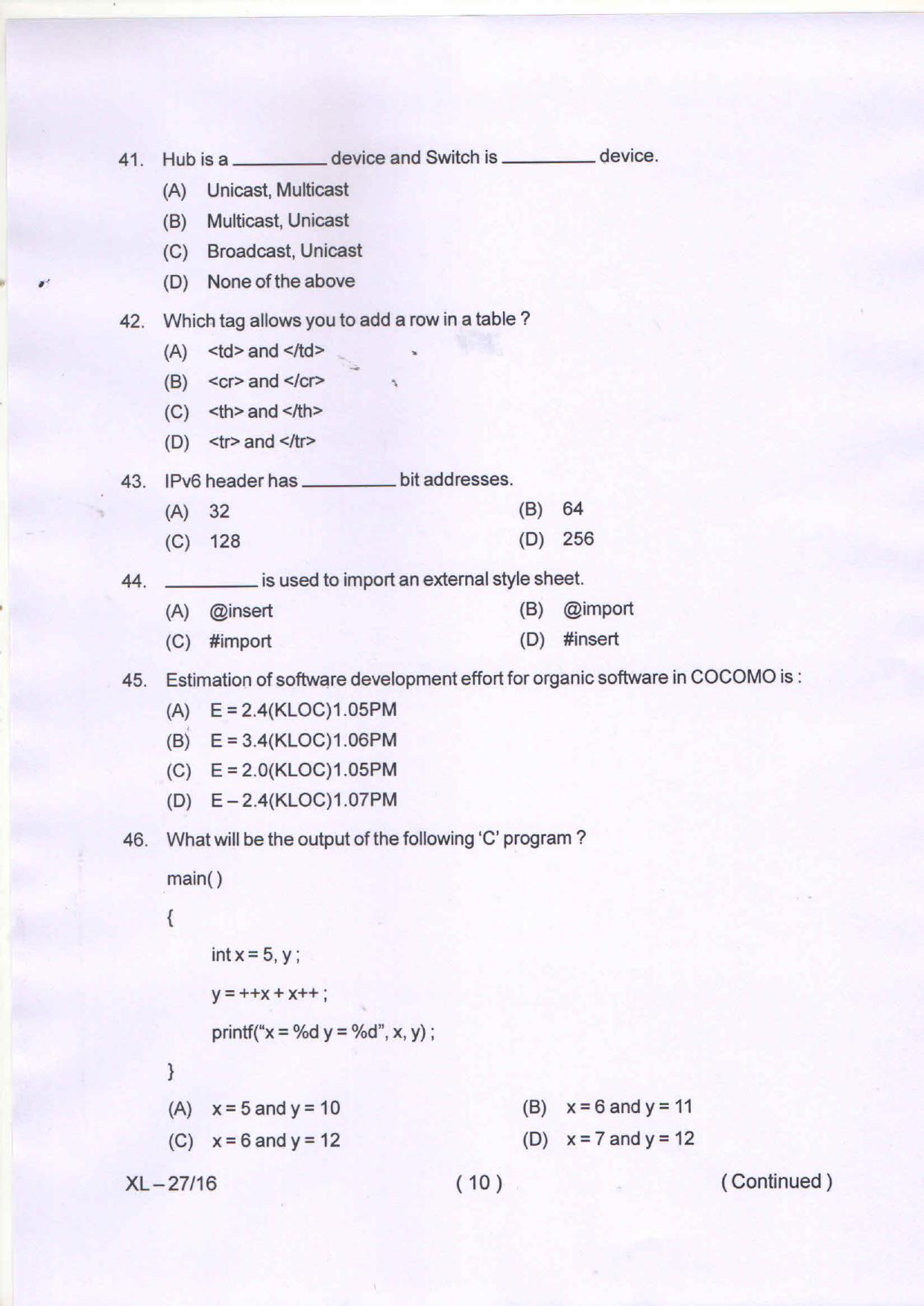 Odisha CPET COMPUTER-SCIENCE 2020 Question Paper - Page 11
