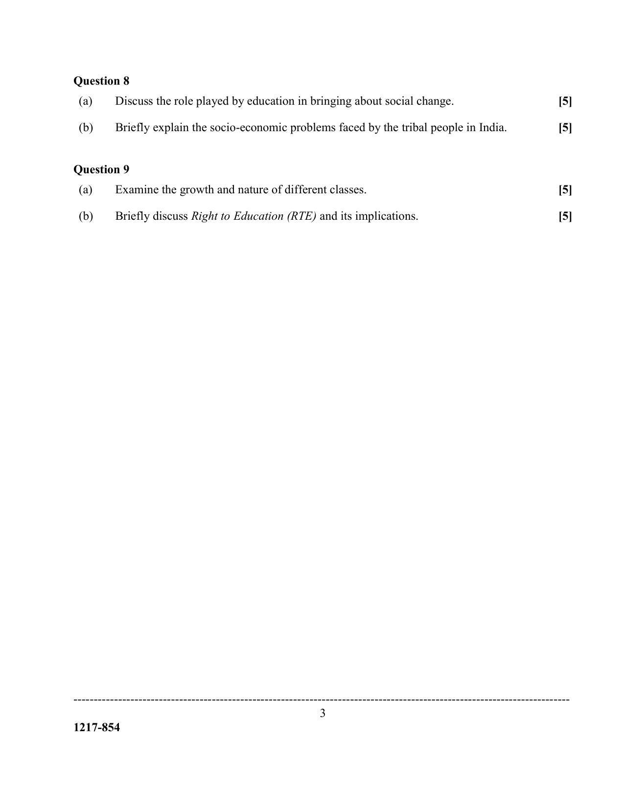 ISC Class 12 2017 Sociology Question Paper - Page 3