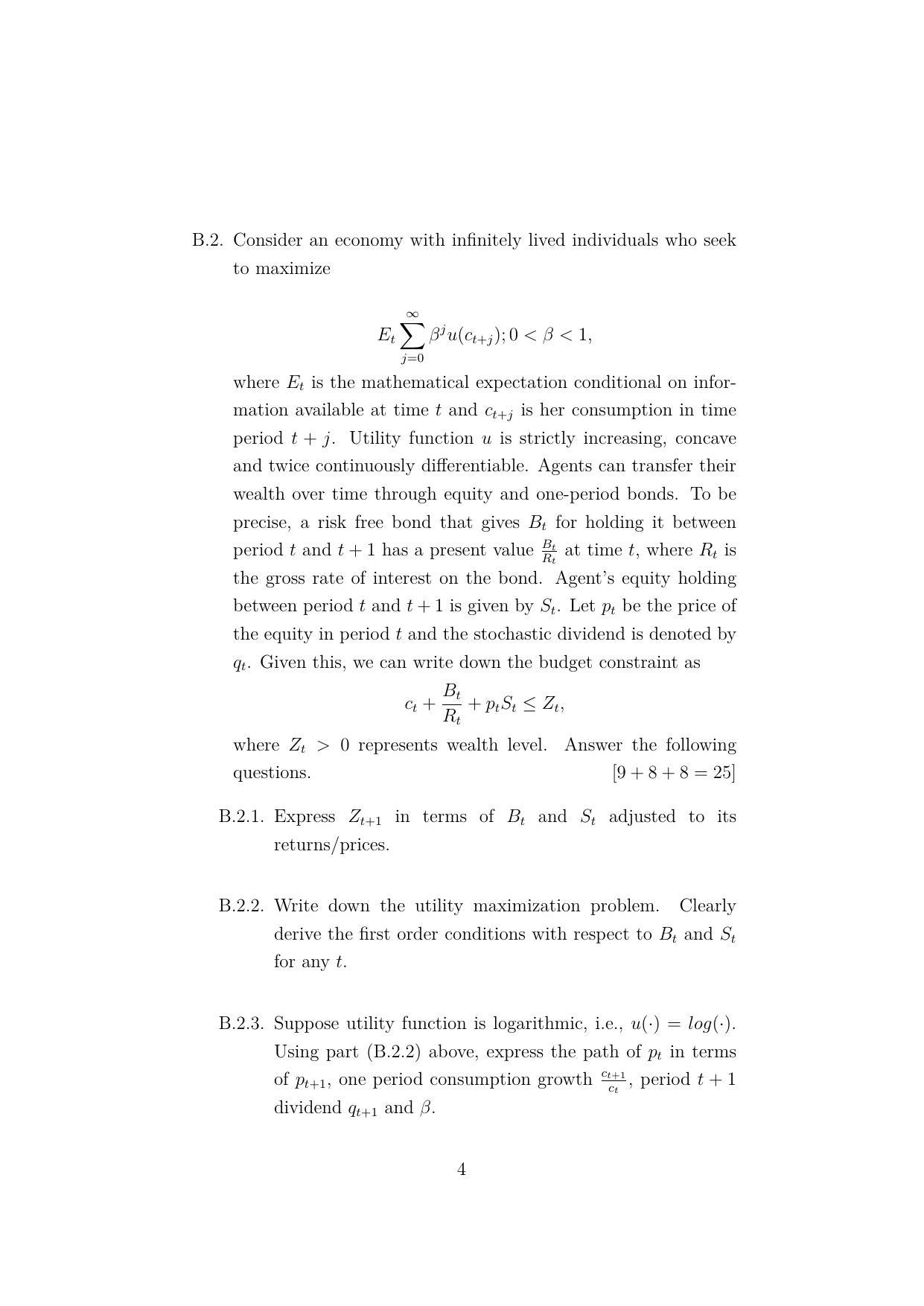 ISI Admission Test JRF in Quantitative Economics QEB 2022 Sample Paper - Page 4