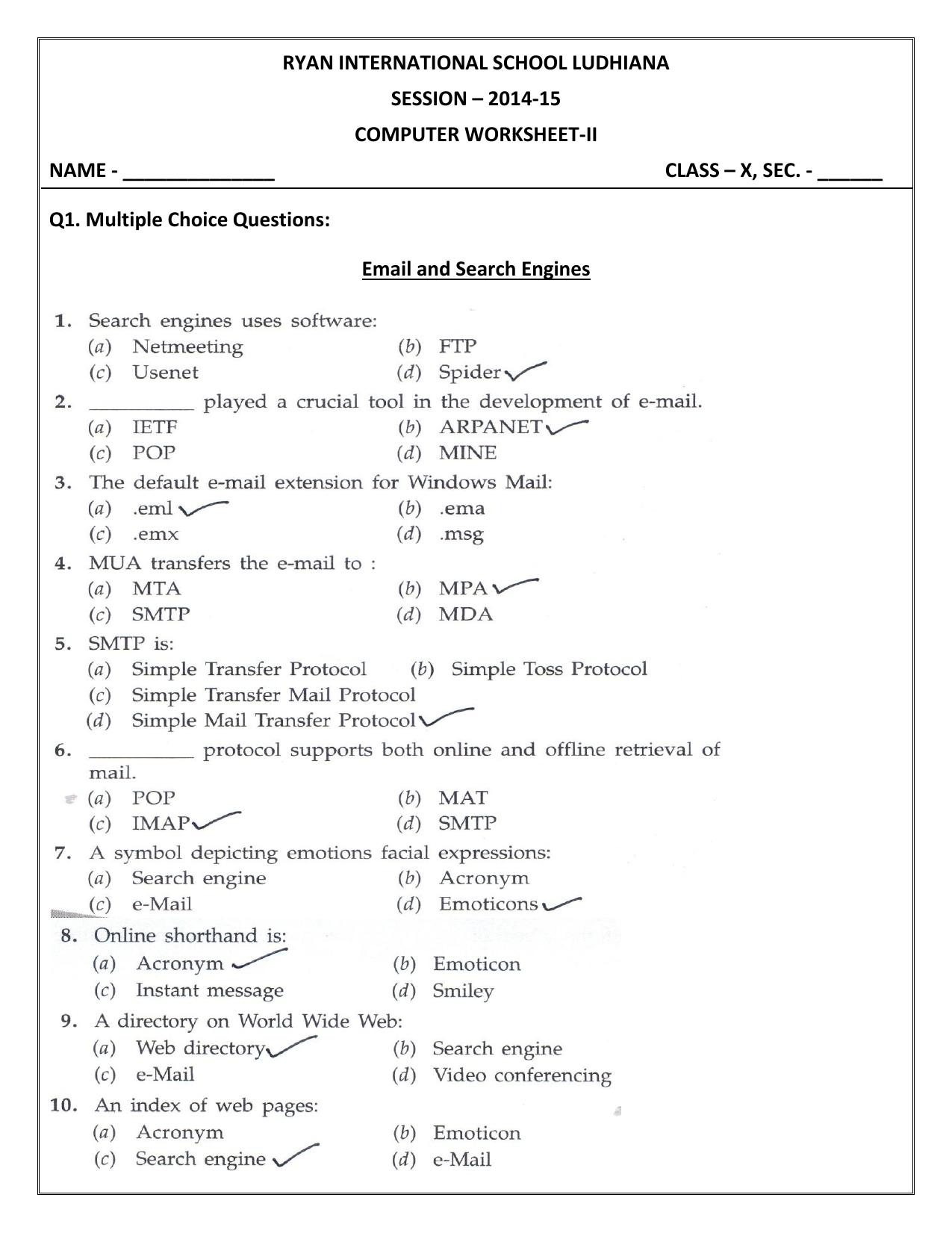 CBSE Worksheets for Class 10 Computer Science Assignment 2 - Page 9