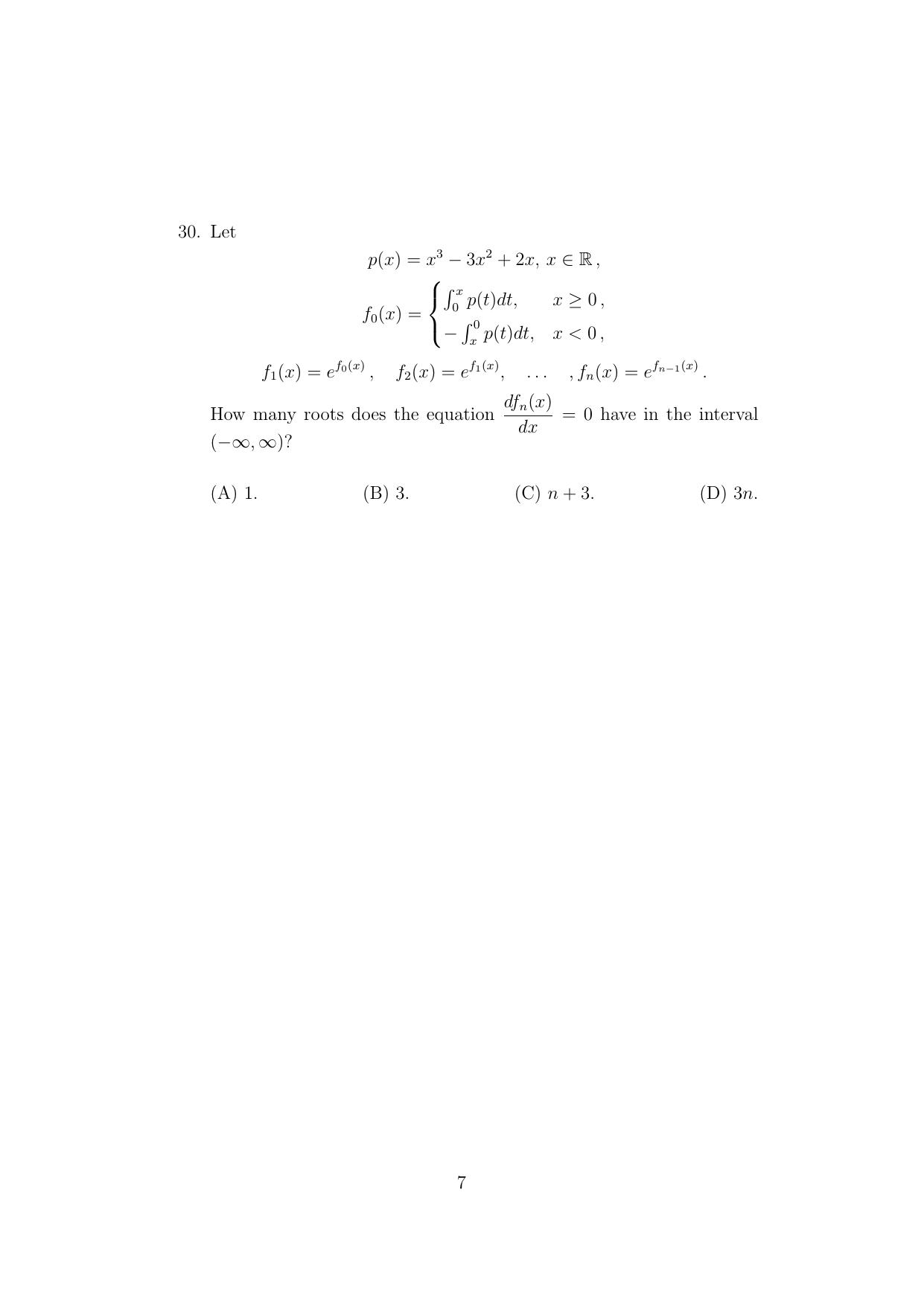 ISI Admission Test B.Stat UGA 2021 Sample Paper - Page 7