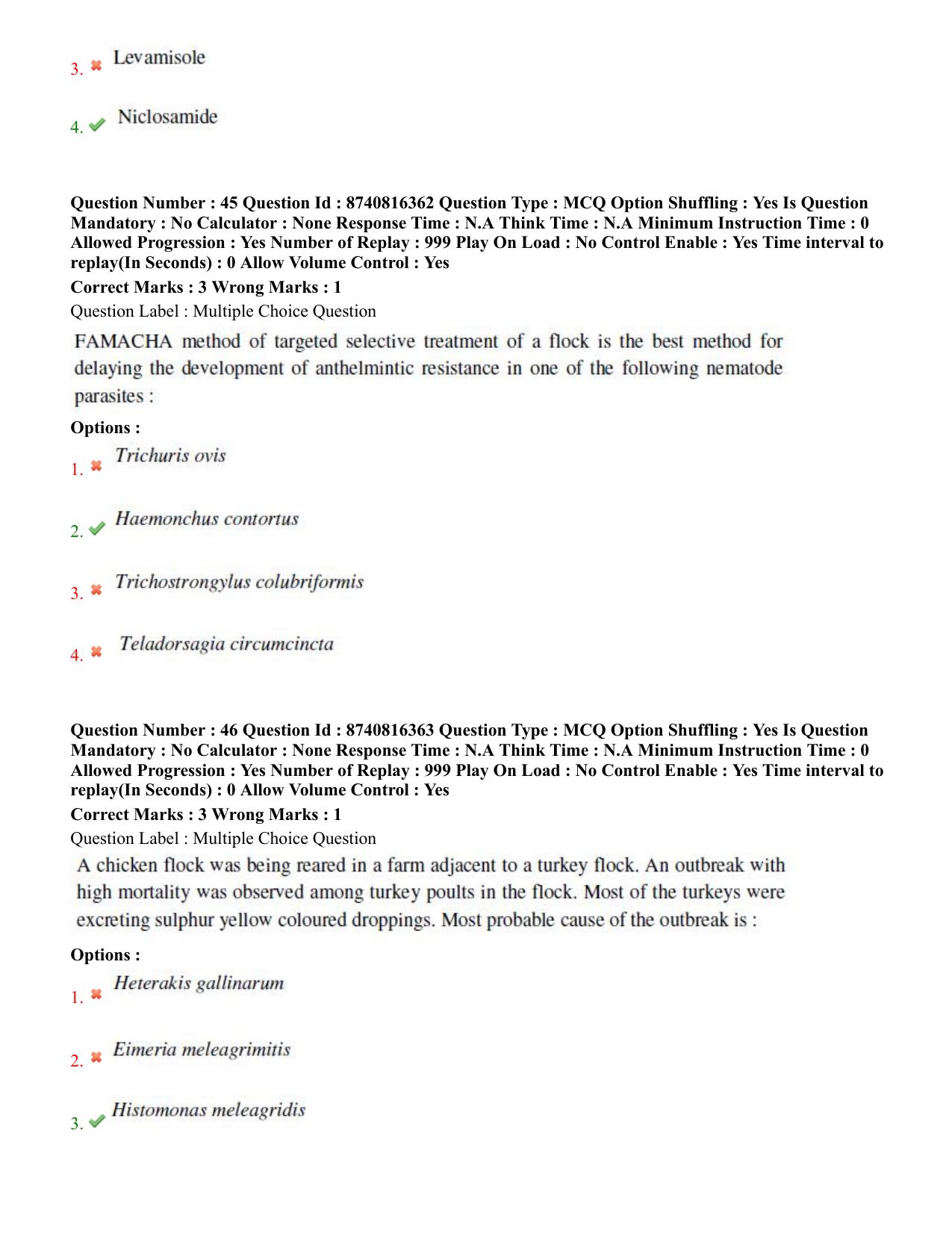 BHU RET Veterinary Parasitology 2020 Question Paper - Page 30