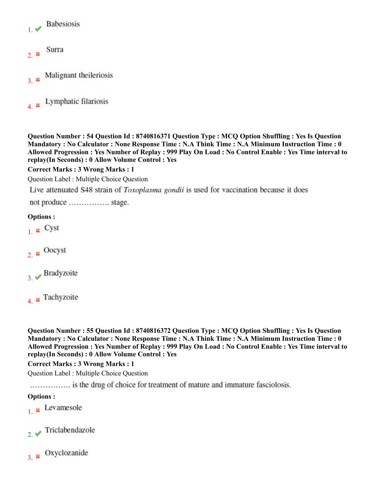 BHU RET Veterinary Parasitology 2020 Question Paper - Page 34