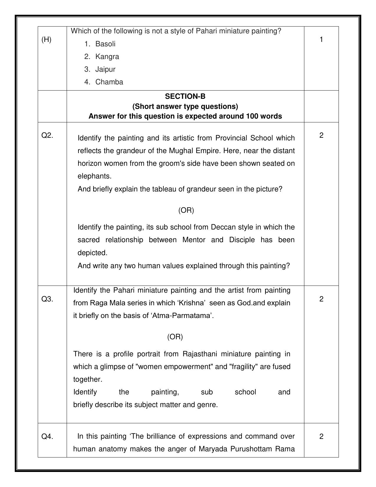 CBSE Class 12 Painting Sample Question Paper 2024-25 - Page 3