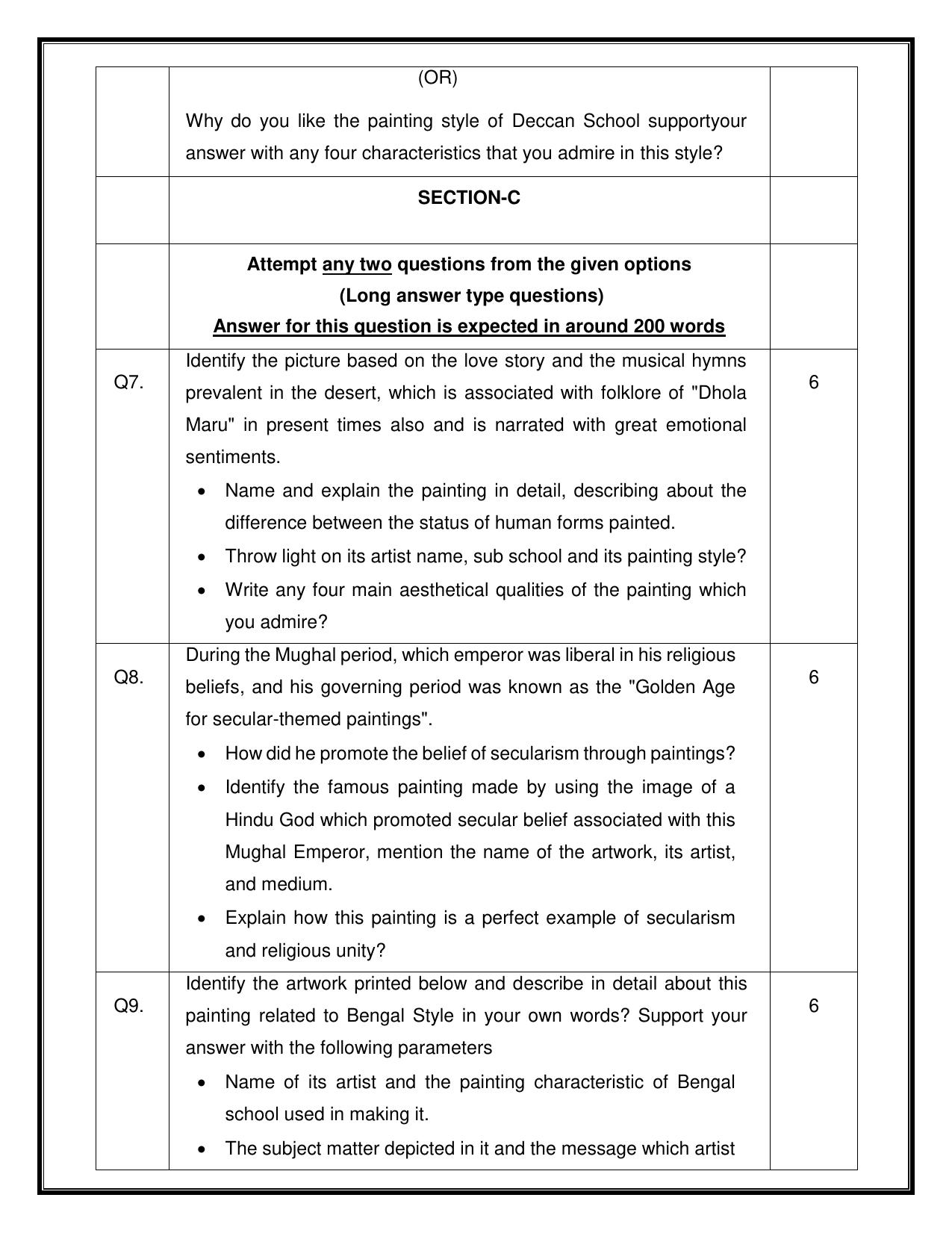 CBSE Class 12 Painting Sample Question Paper 2024-25 - Page 5