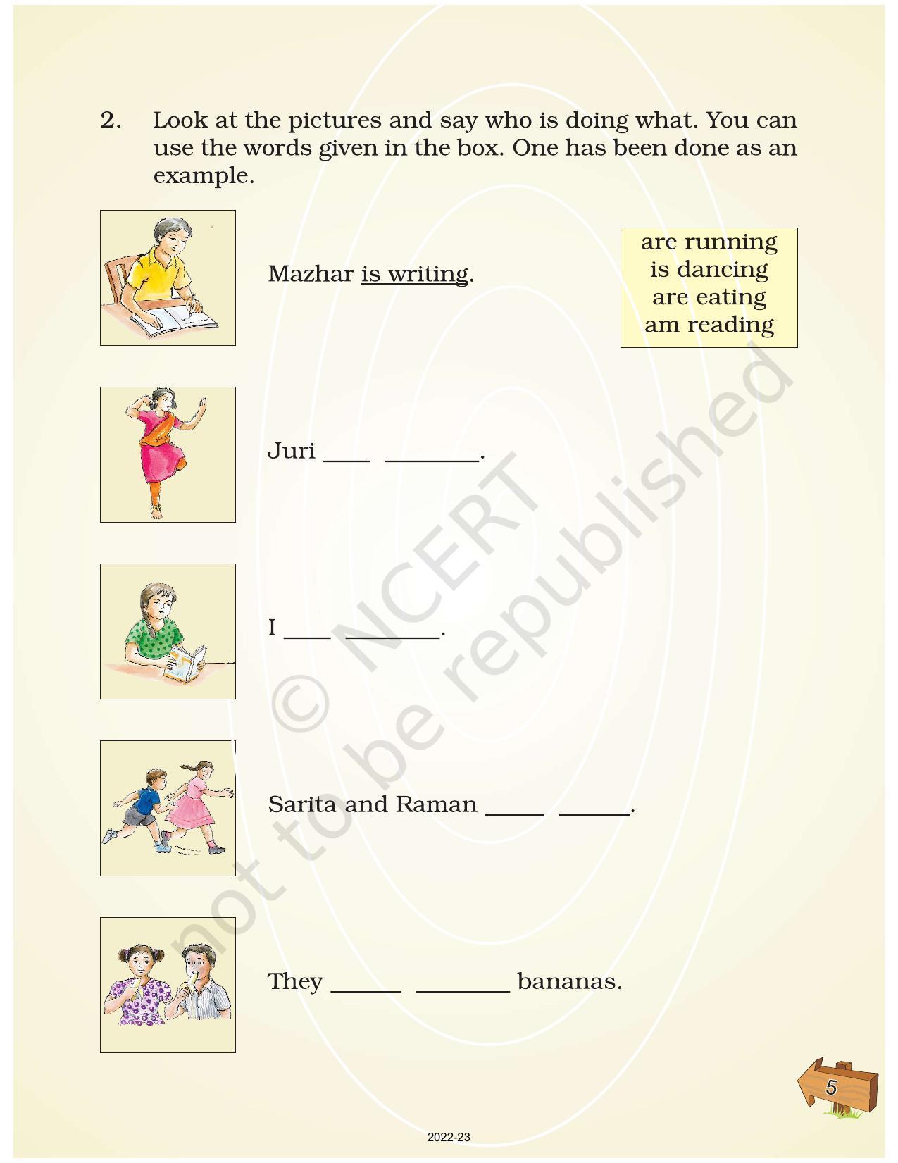 NCERT Book for Class 2 English (Raindrops):Chapter 2-Our Day - Page 3