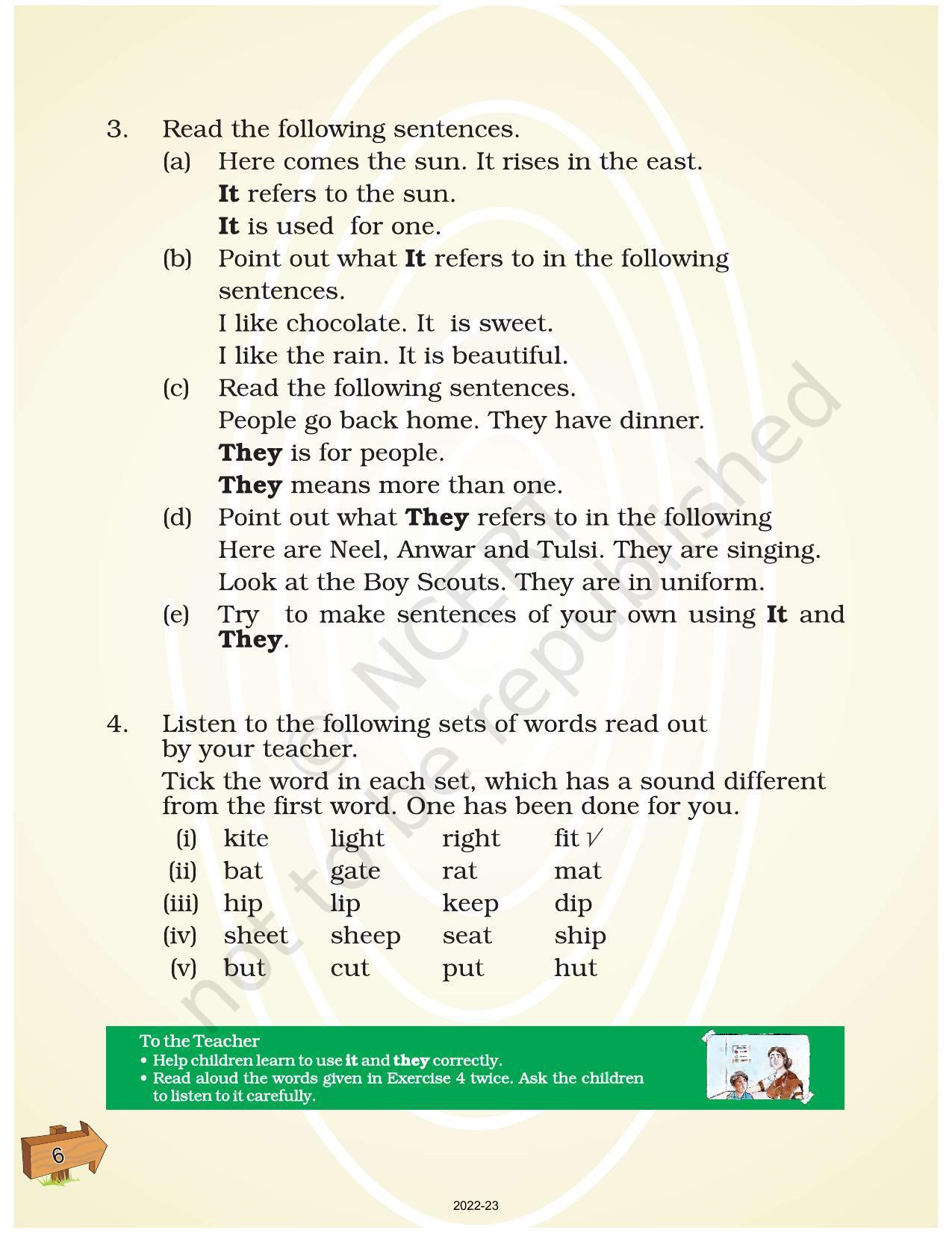 NCERT Book for Class 2 English (Raindrops):Chapter 2-Our Day - Page 4