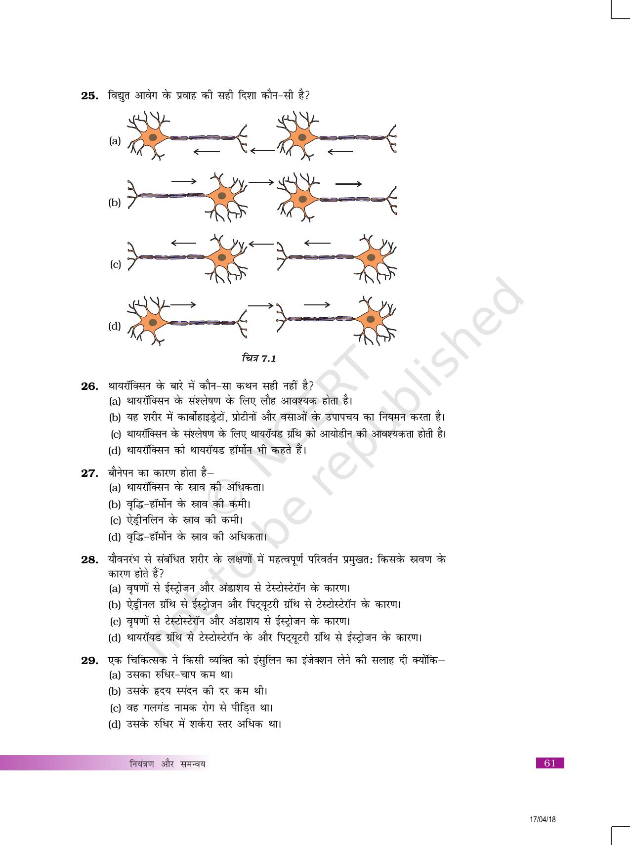 NCERT Exemplar Class 10: विज्ञान यूनिट 7(नियंत्रण एवं समन्वय) - Page 5