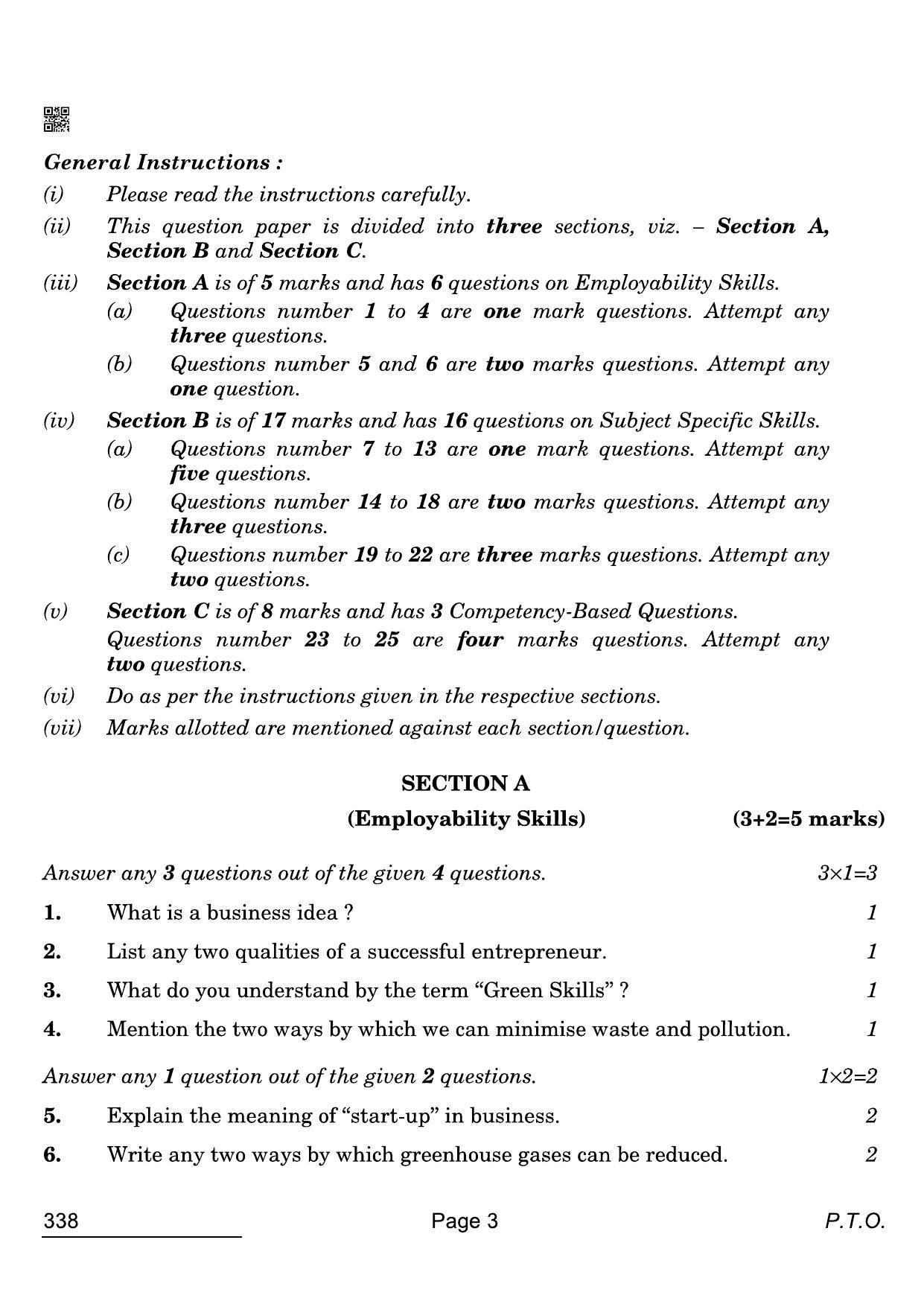 CBSE Class 12 338 Insurance 2022 Compartment Question Paper - Page 3