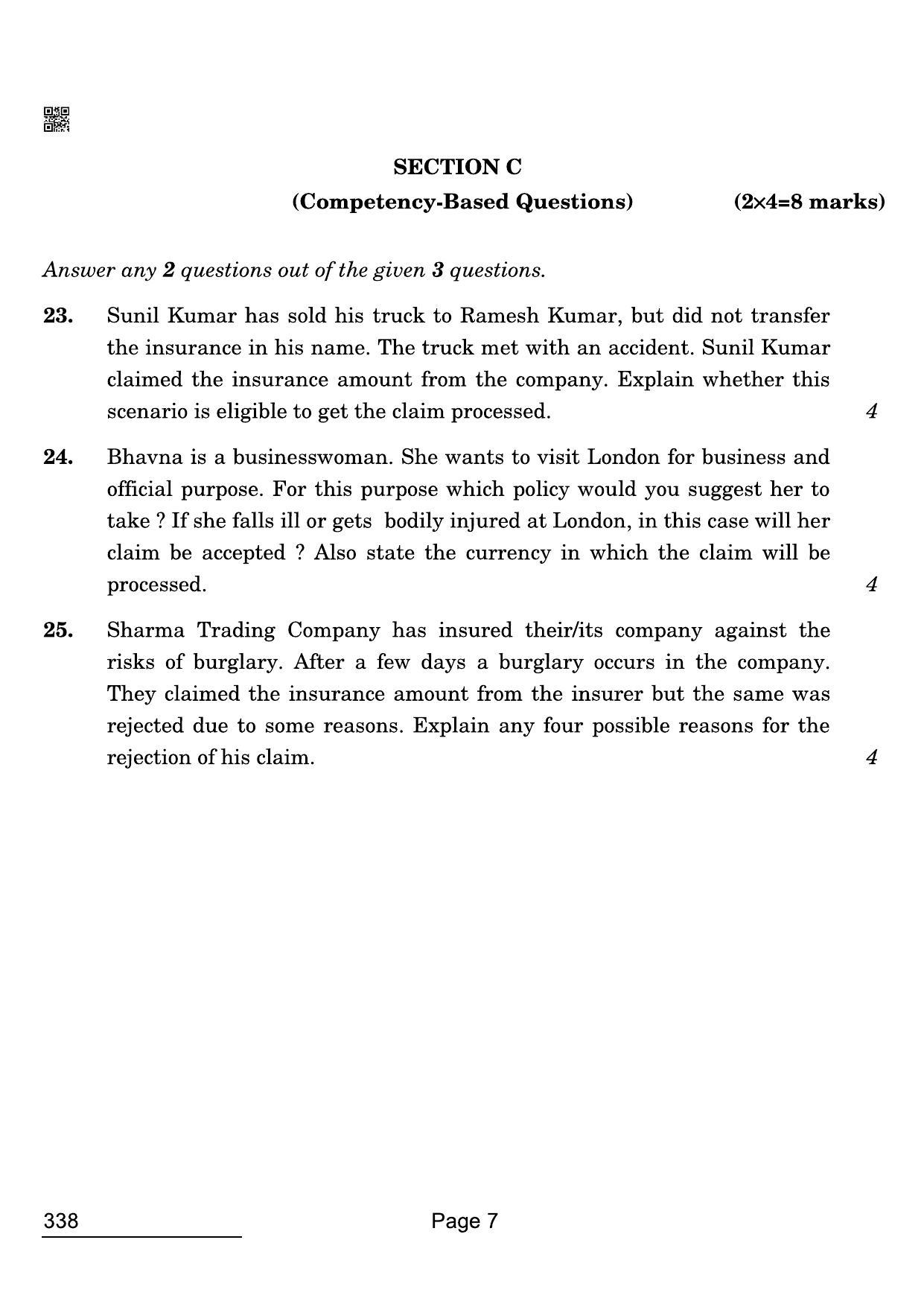 CBSE Class 12 338 Insurance 2022 Compartment Question Paper - Page 7