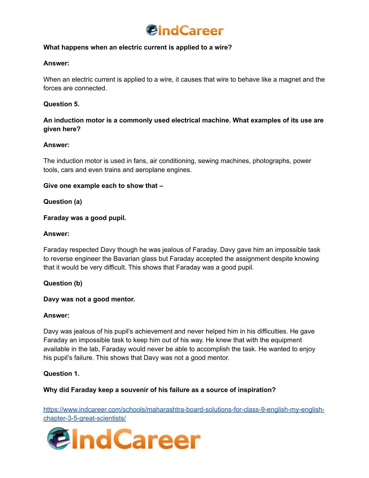 Maharashtra Board Solutions for Class 9- English (My English): Chapter 3.5- Great Scientists - Page 11