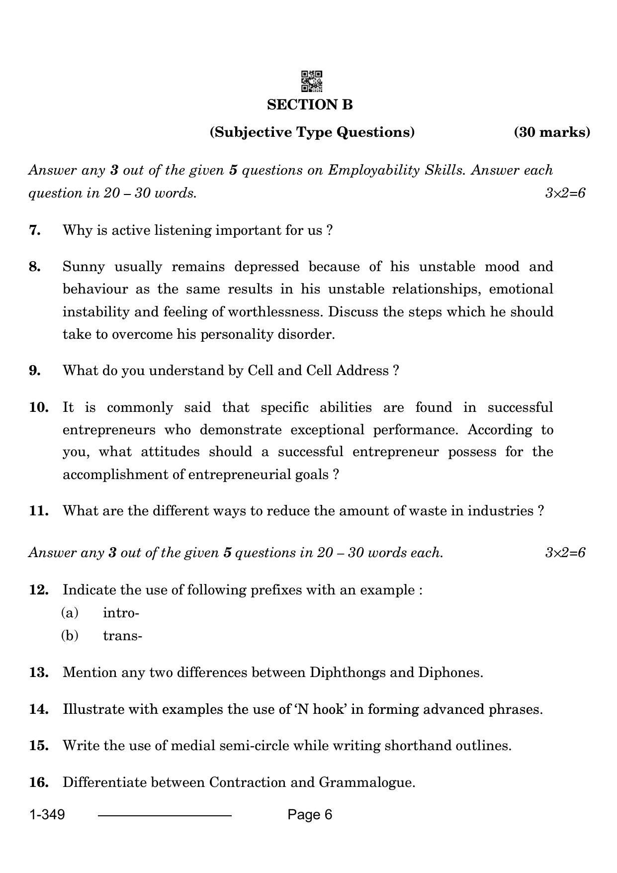 CBSE Class 12 Shorthand English 2024 Question Paper - Page 6