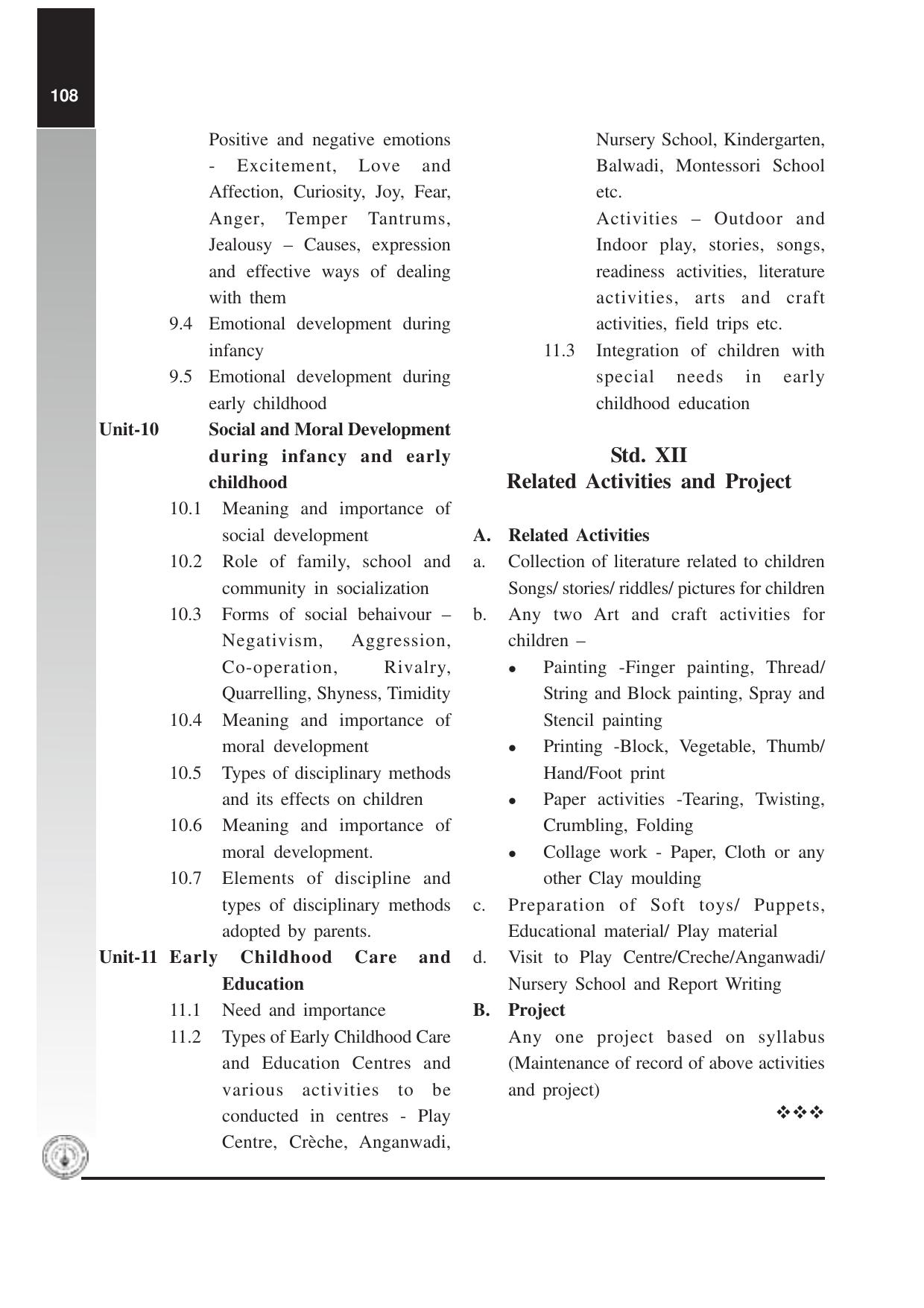 Maharashtra HSC Child Development Syllabus  - Page 3