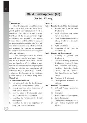 Maharashtra HSC Child Development Syllabus 