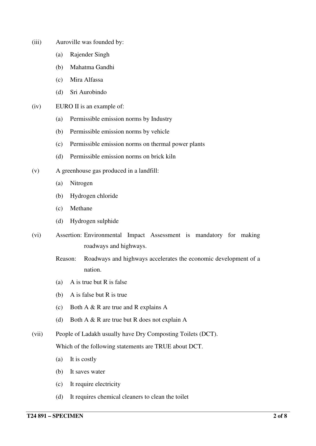 ICSE Class 10 2024 ENVIRONMENTAL APPLICATIONS Sample Paper - Page 2