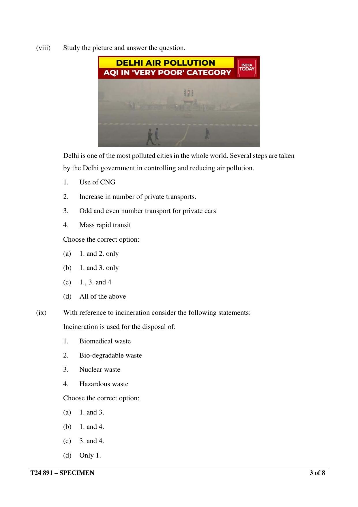 ICSE Class 10 2024 ENVIRONMENTAL APPLICATIONS Sample Paper - Page 3