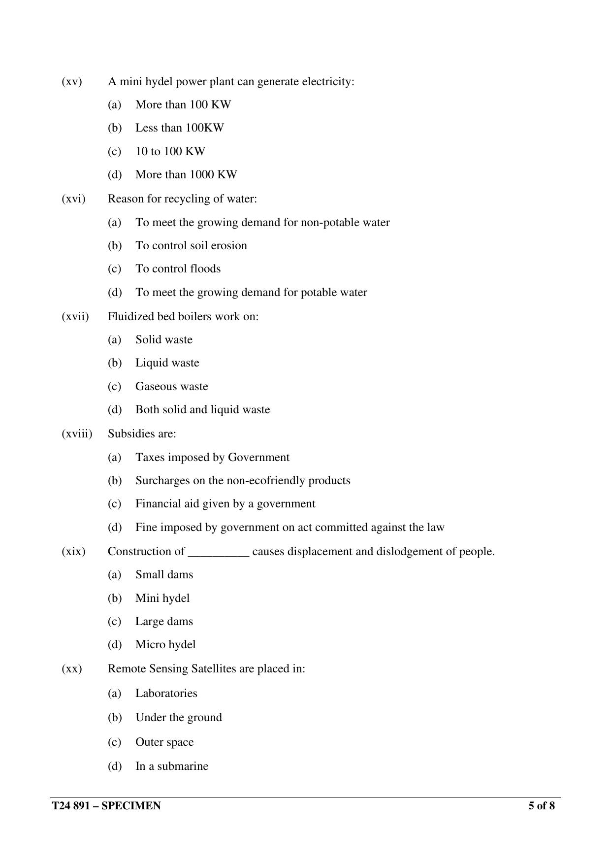 ICSE Class 10 2024 ENVIRONMENTAL APPLICATIONS Sample Paper - Page 5