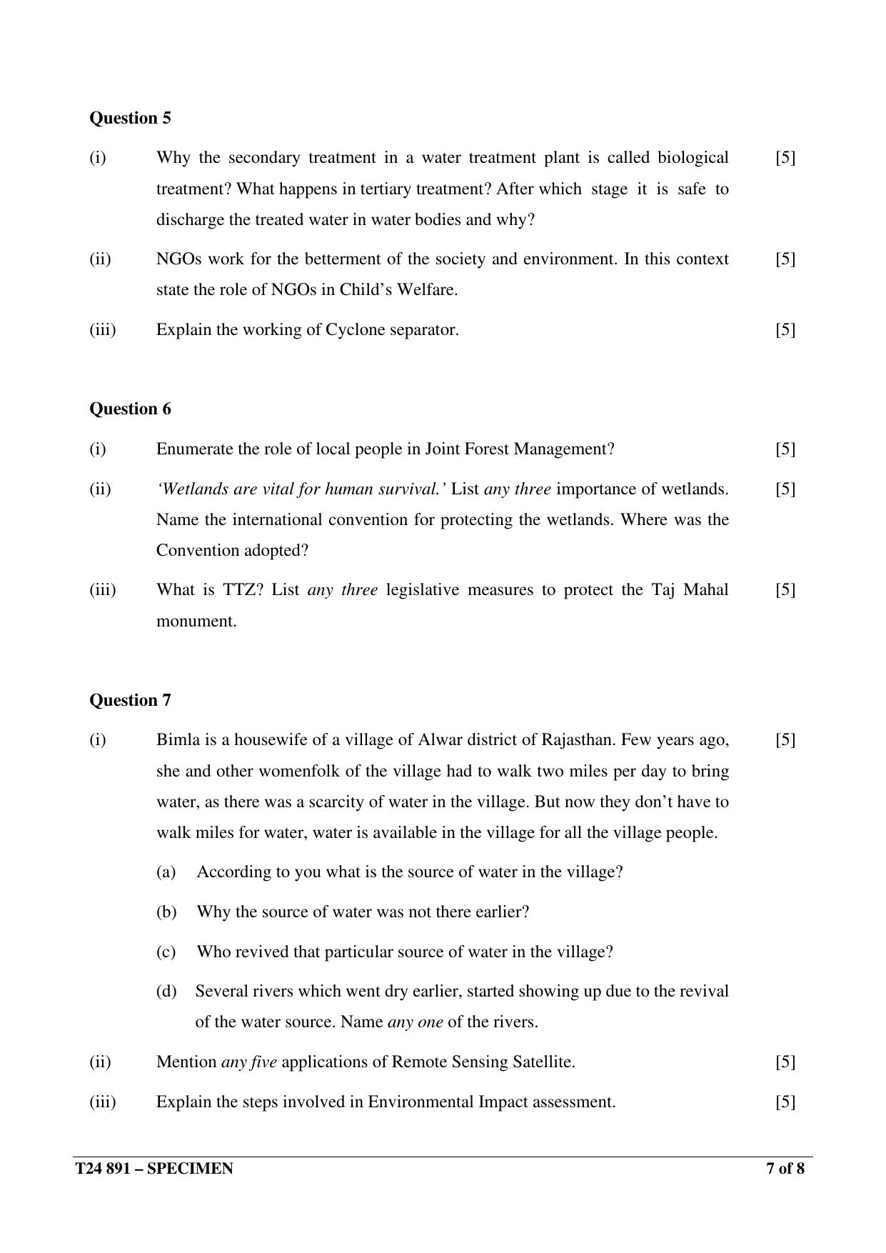 ICSE Class 10 2024 ENVIRONMENTAL APPLICATIONS Sample Paper - Page 7
