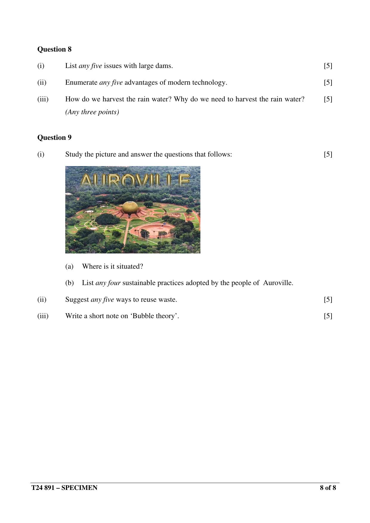 ICSE Class 10 2024 ENVIRONMENTAL APPLICATIONS Sample Paper - Page 8