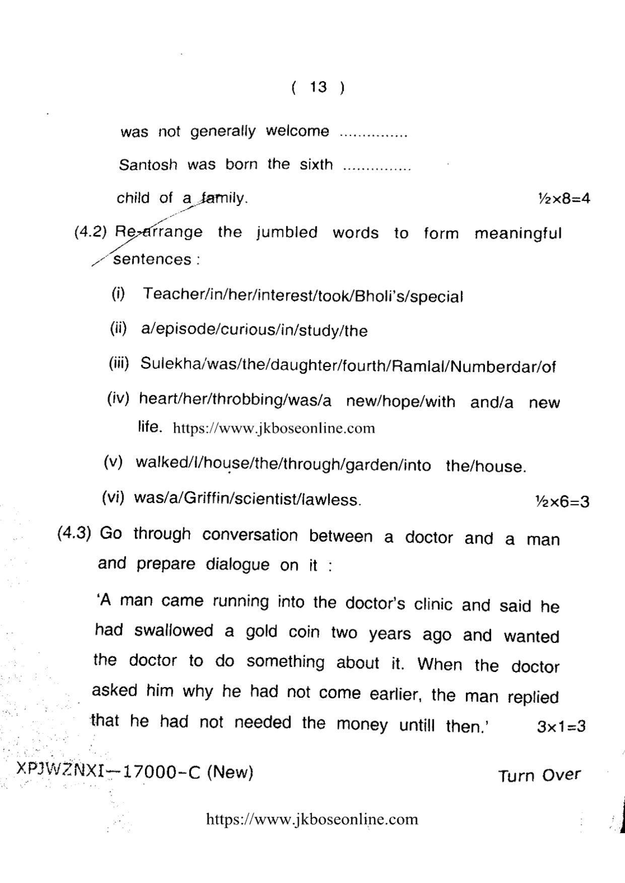 JKBOSE CLASS 10 English 66000-B 2013 - Page 13