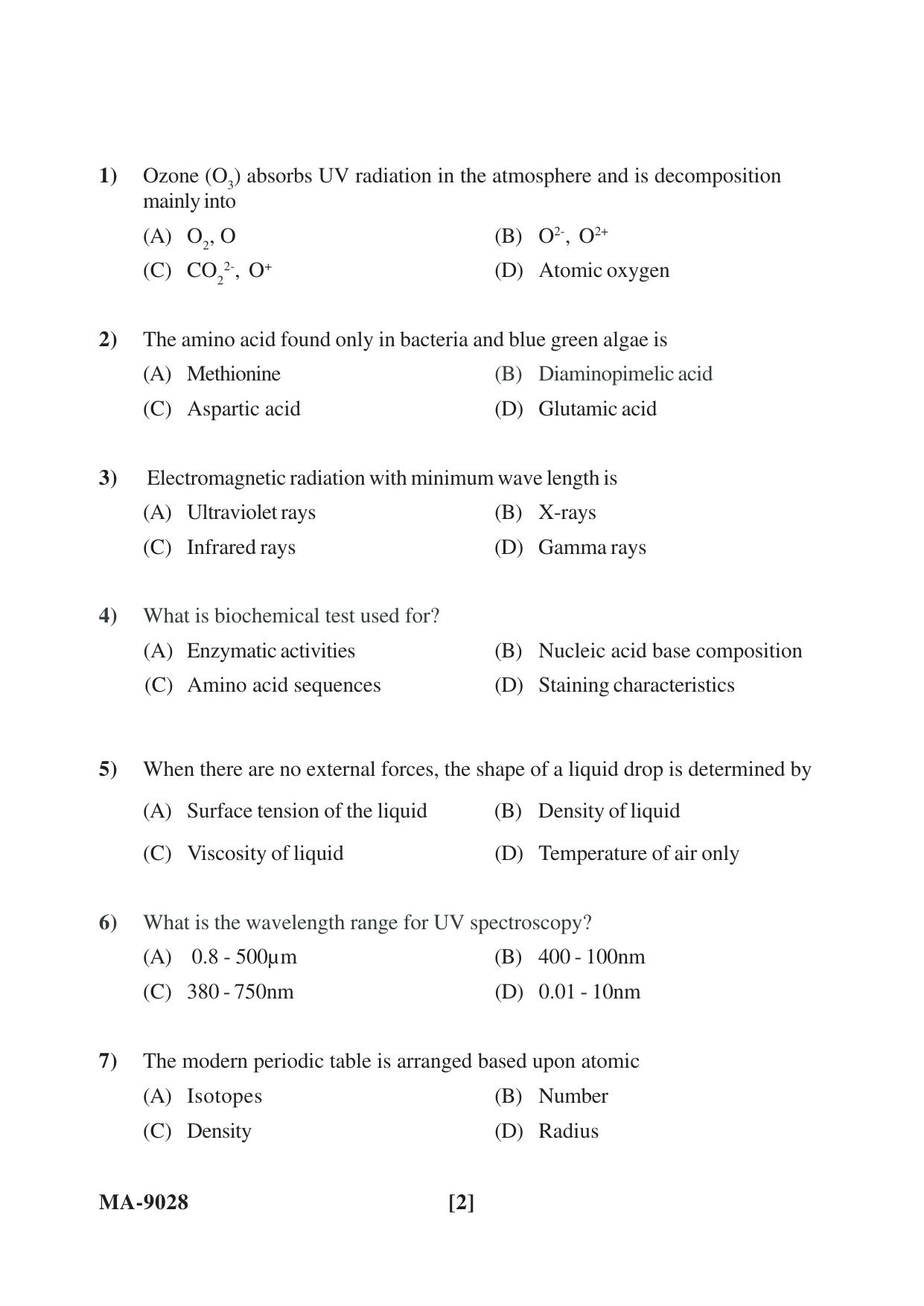Mysore University PG Entrance Exam 2022: Environmantal Science Question Paper - Page 2