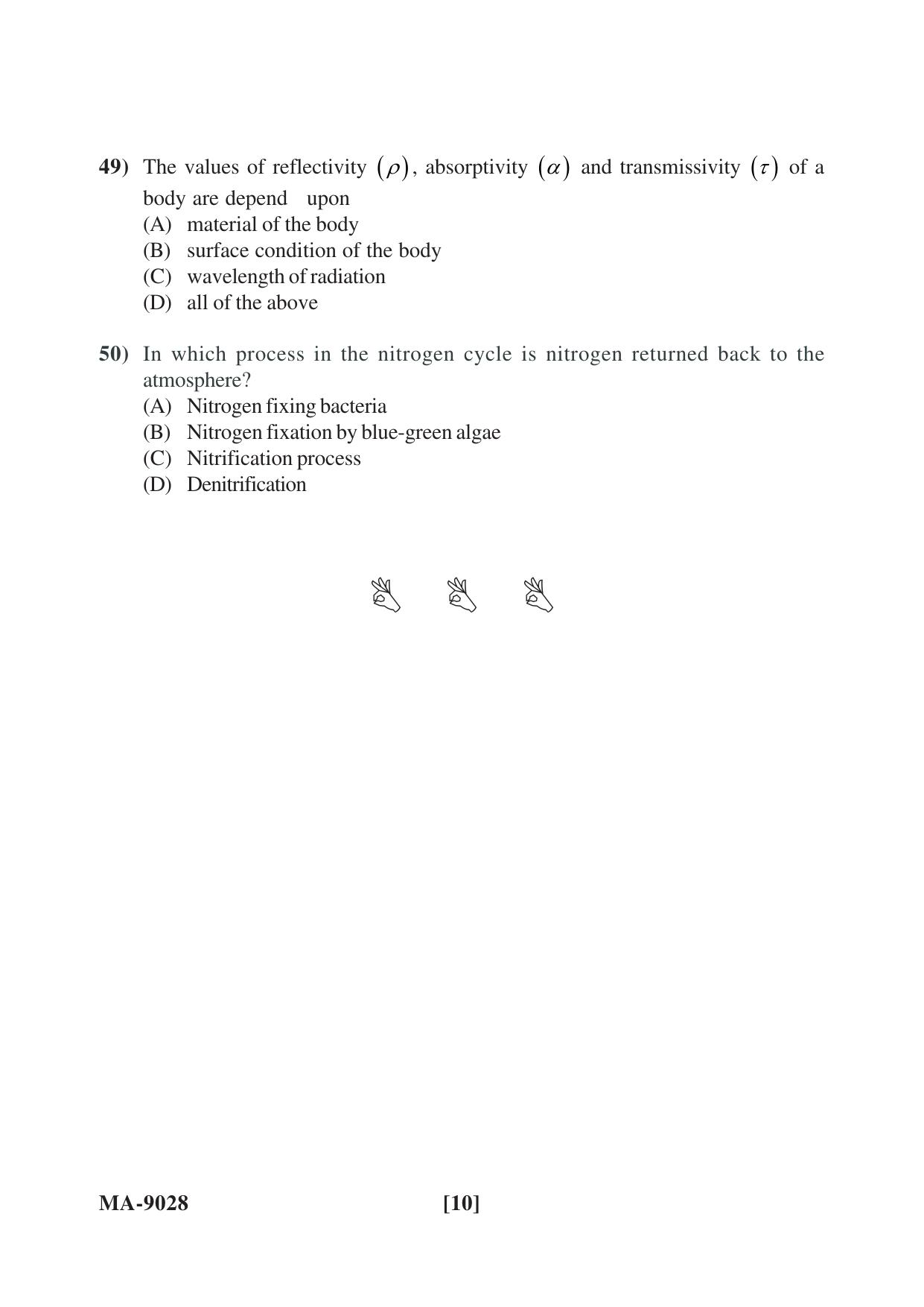 Mysore University PG Entrance Exam 2022: Environmantal Science Question Paper - Page 10