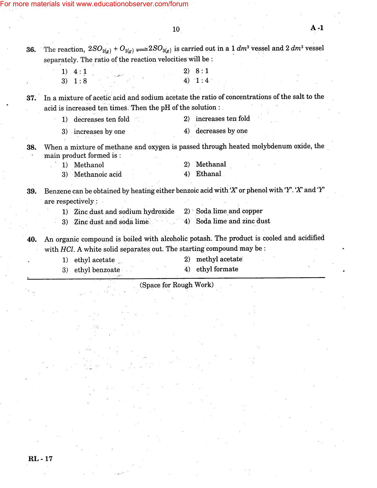 KEAM Paper II 2004 Question Paper - Page 10