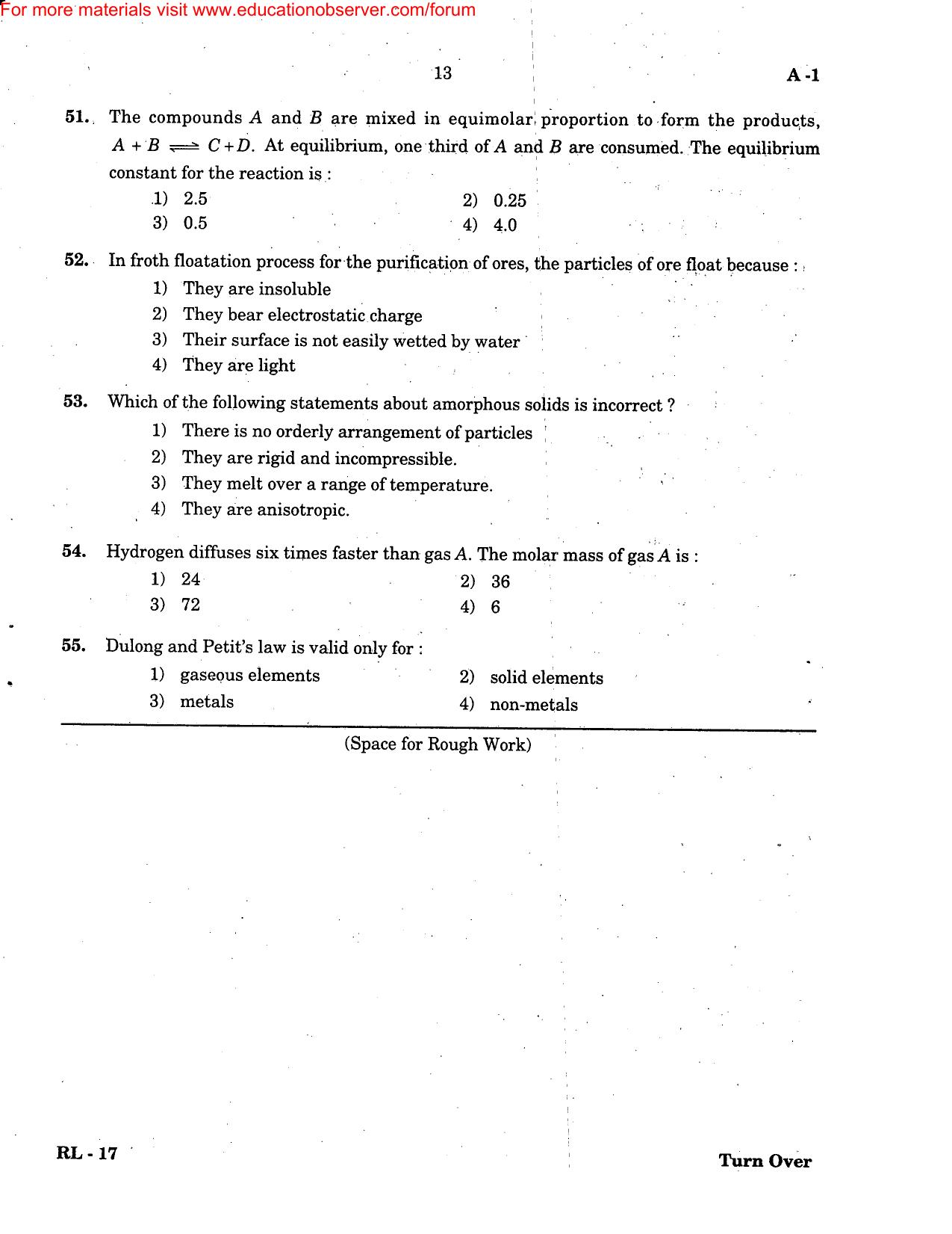 KEAM Paper II 2004 Question Paper - Page 13