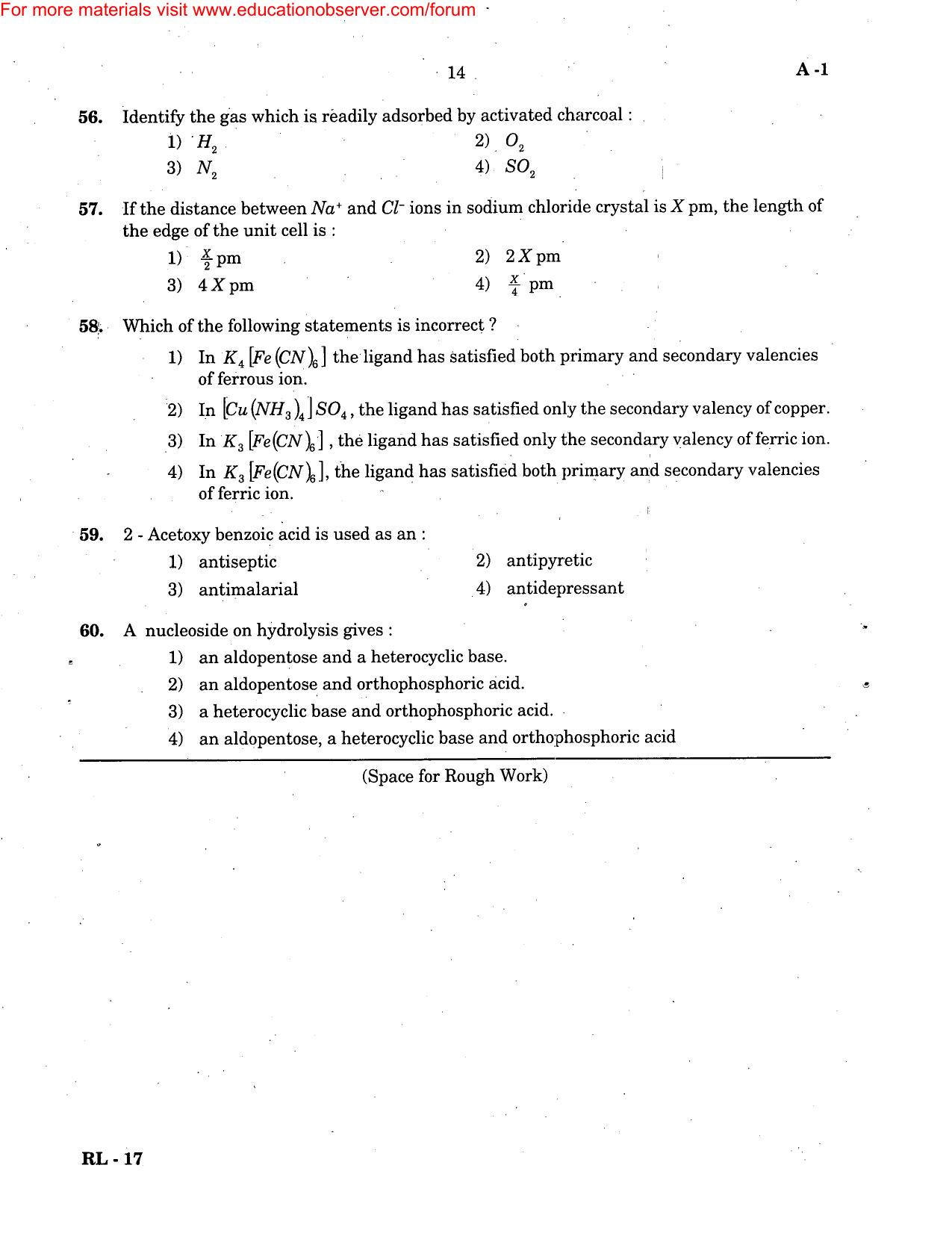 KEAM Paper II 2004 Question Paper - Page 14