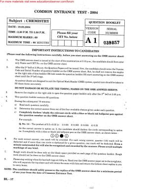 KEAM Paper II 2004 Question Paper