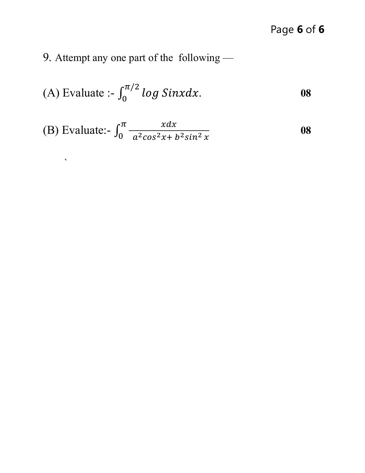 UP Board Class 12 Math Model Papers 2024 - Page 6