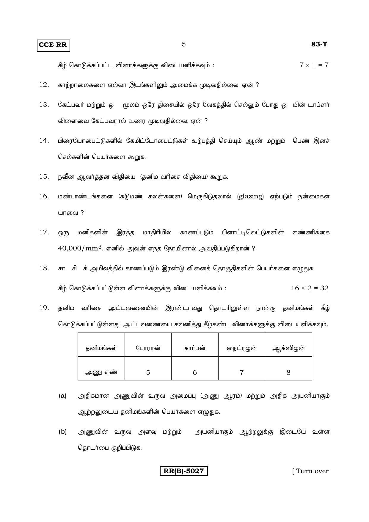 Karnataka SSLC Science (TAMIL Medium) - 83T-B Version_t2 March/April 2019 Question Paper - Page 5