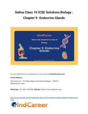 Selina Class 10 ICSE Solutions Biology : Chapter 9- Endocrine Glands